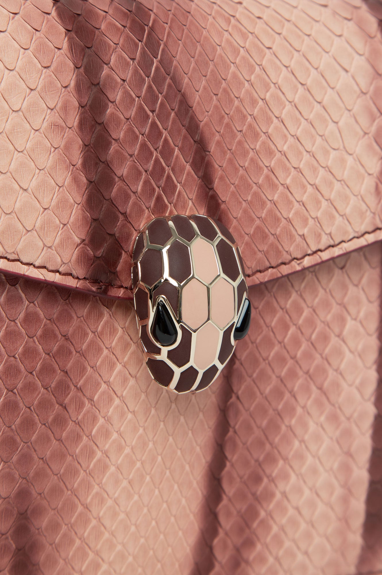 Bvlgari Pink Pathon Leather Bag