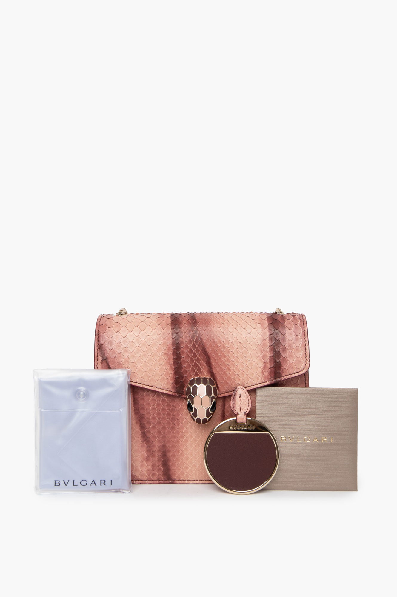 Bvlgari Pink Pathon Leather Bag