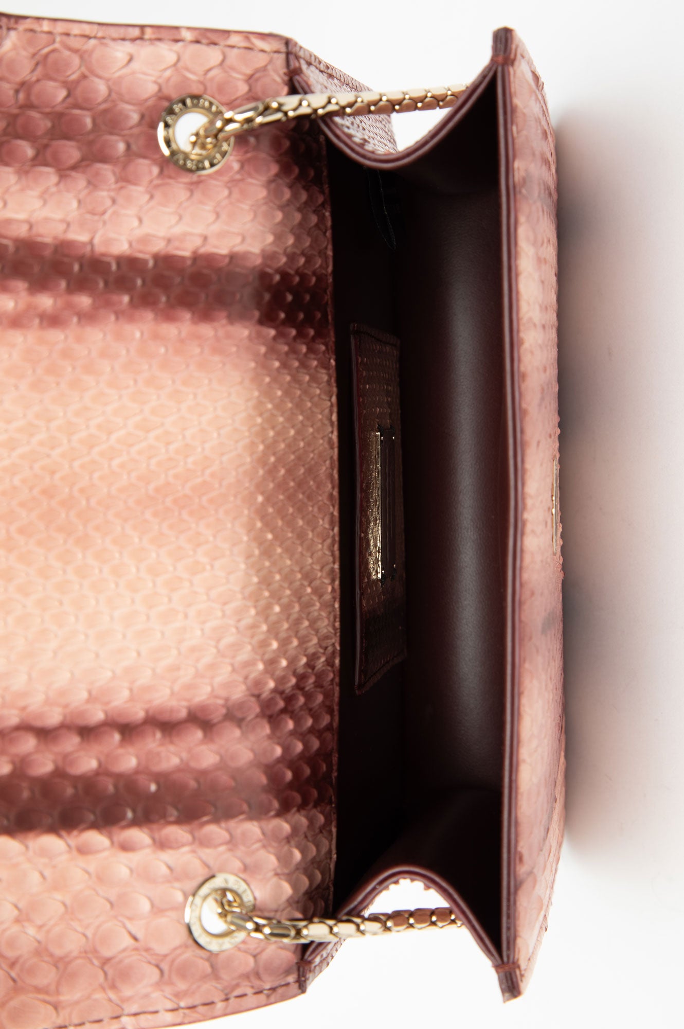 Bvlgari Pink Pathon Leather Bag