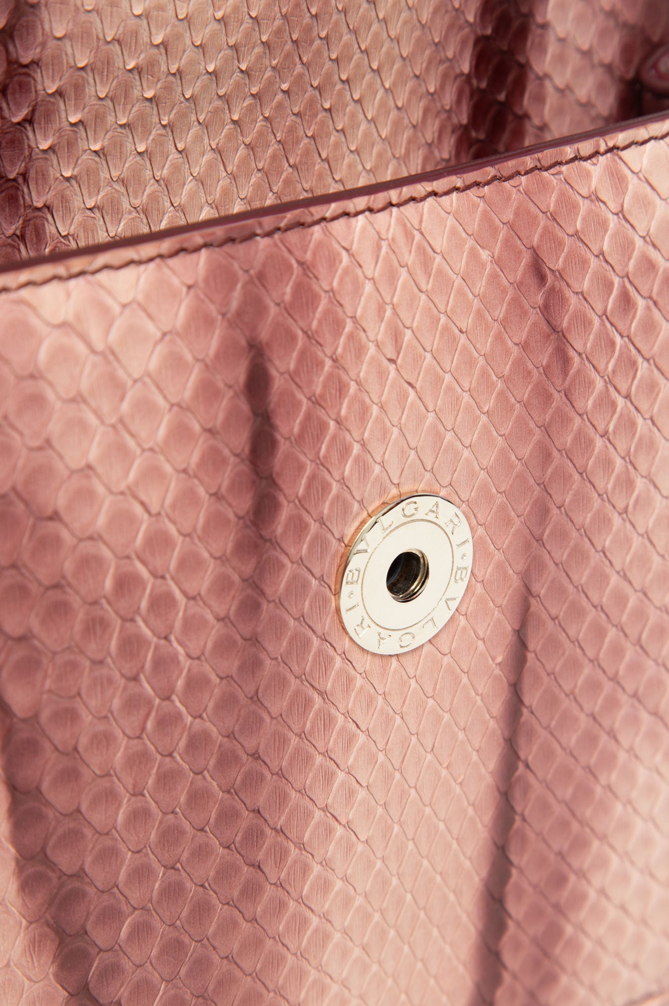 Bvlgari Pink Pathon Leather Bag