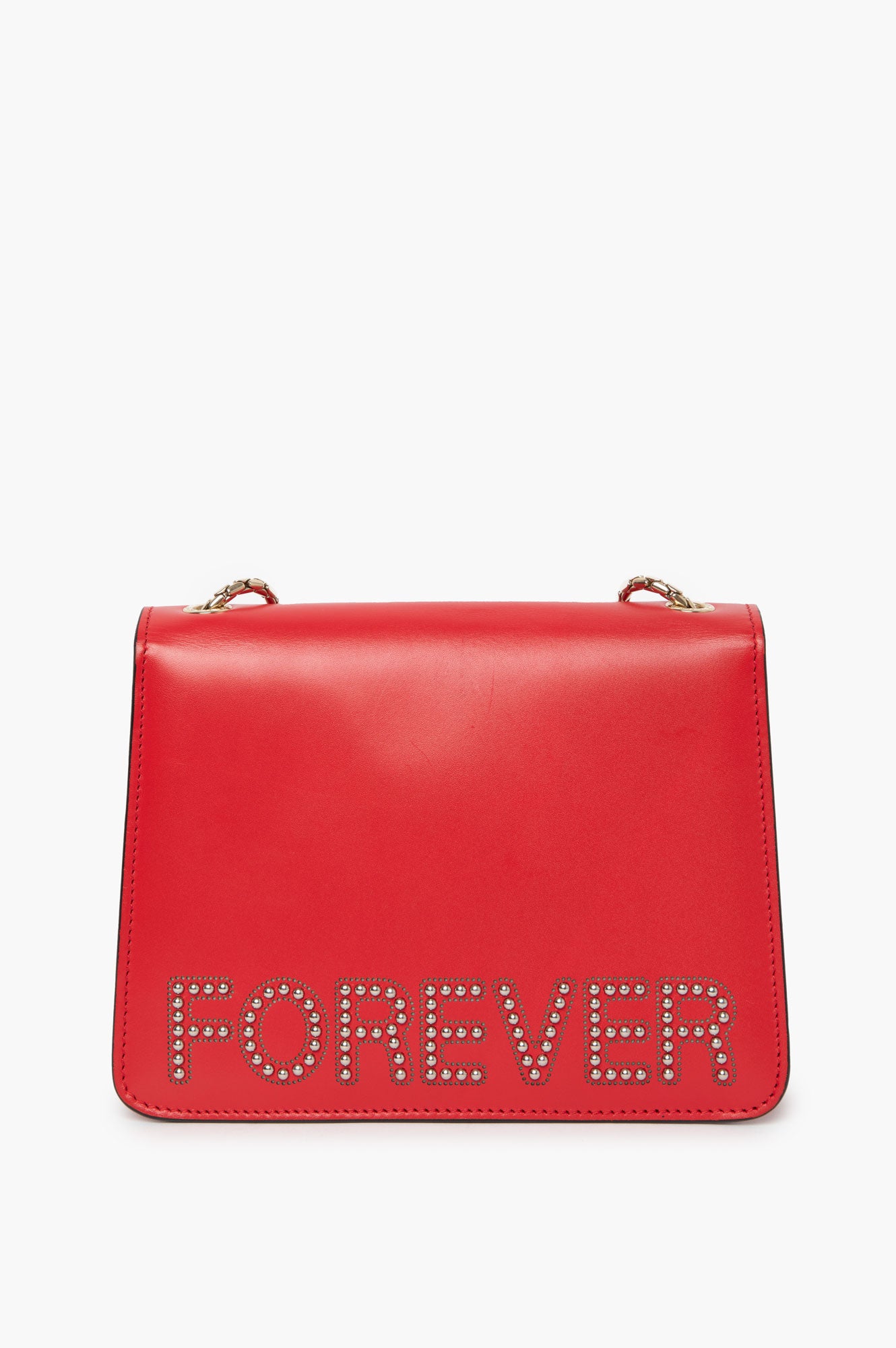Bvlgari Serpenti Red Nappa Embellished Serpenti Forever Bag