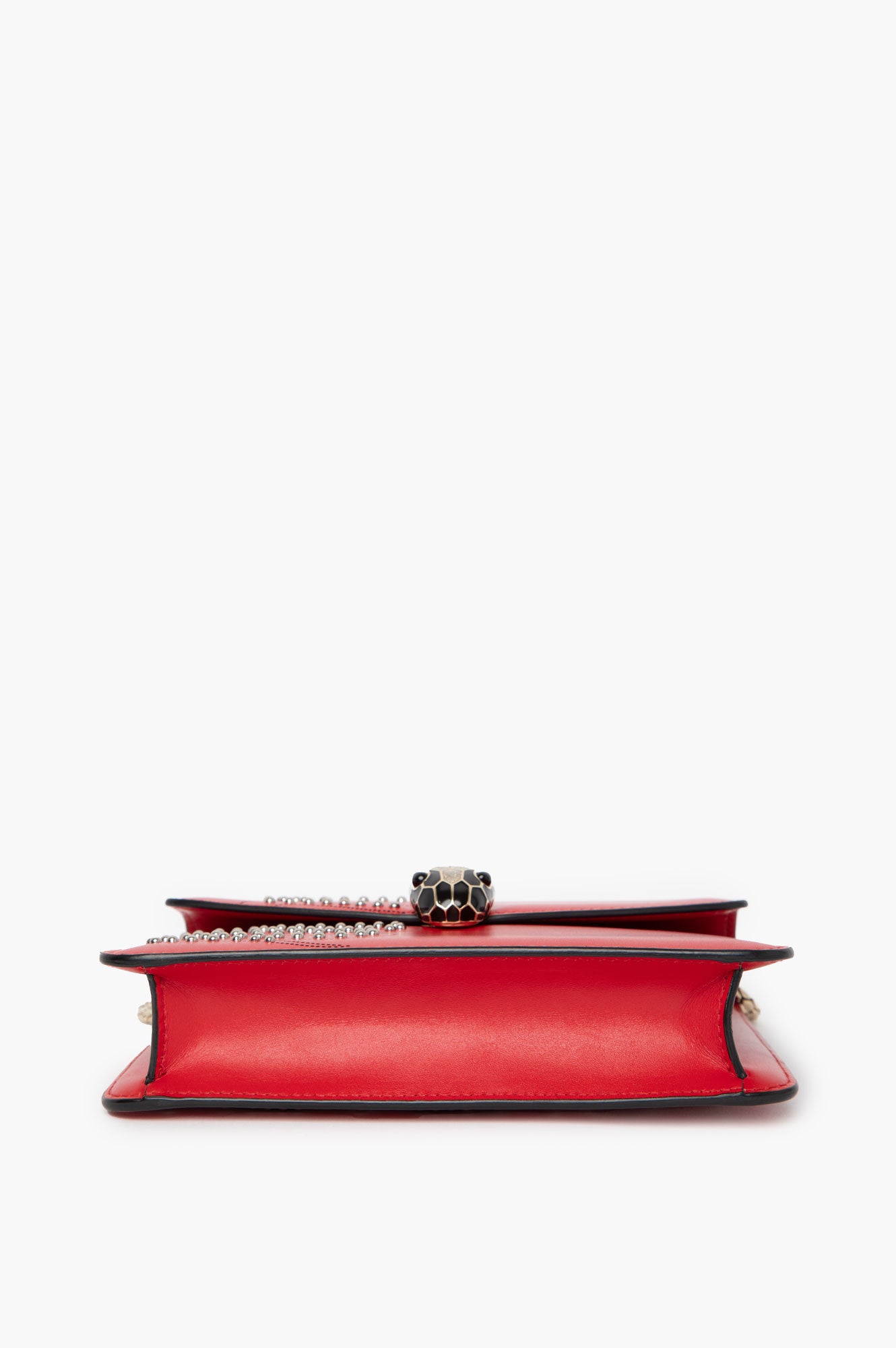 Bvlgari Serpenti Red Nappa Embellished Serpenti Forever Bag
