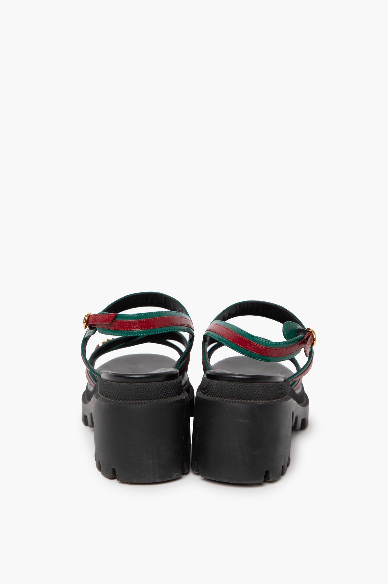 Gucci Green/Red GG Interlocking Sandals Size 40