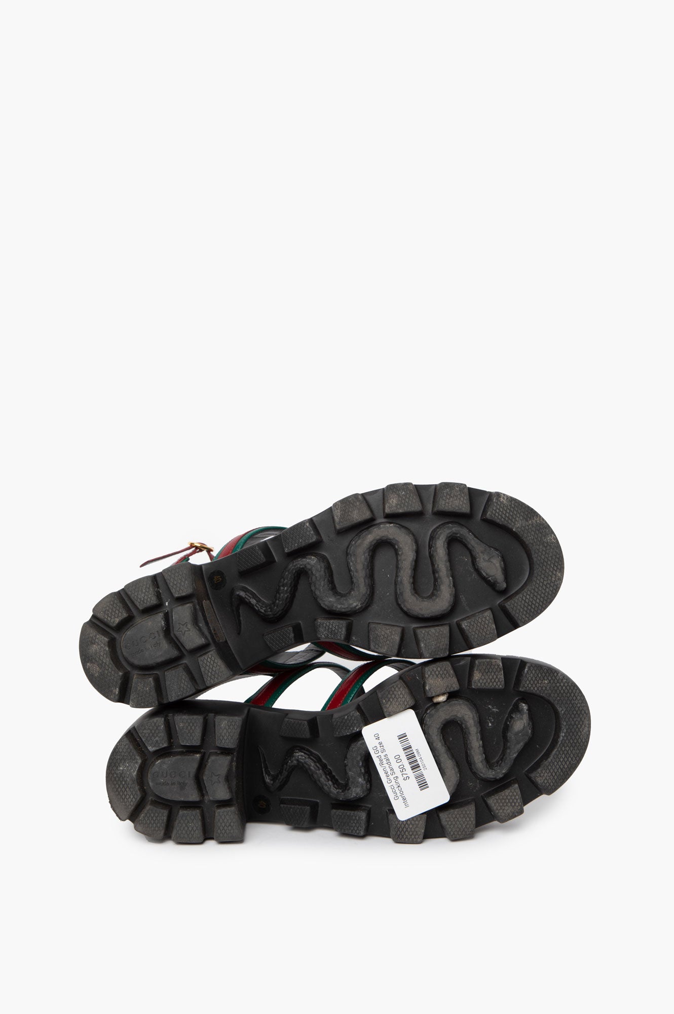 Gucci Green/Red GG Interlocking Sandals Size 40