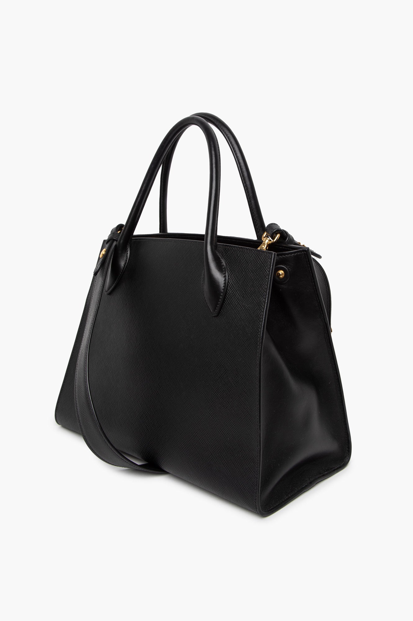 Prada Monochrome Matte Black Medium Saffiano Tote