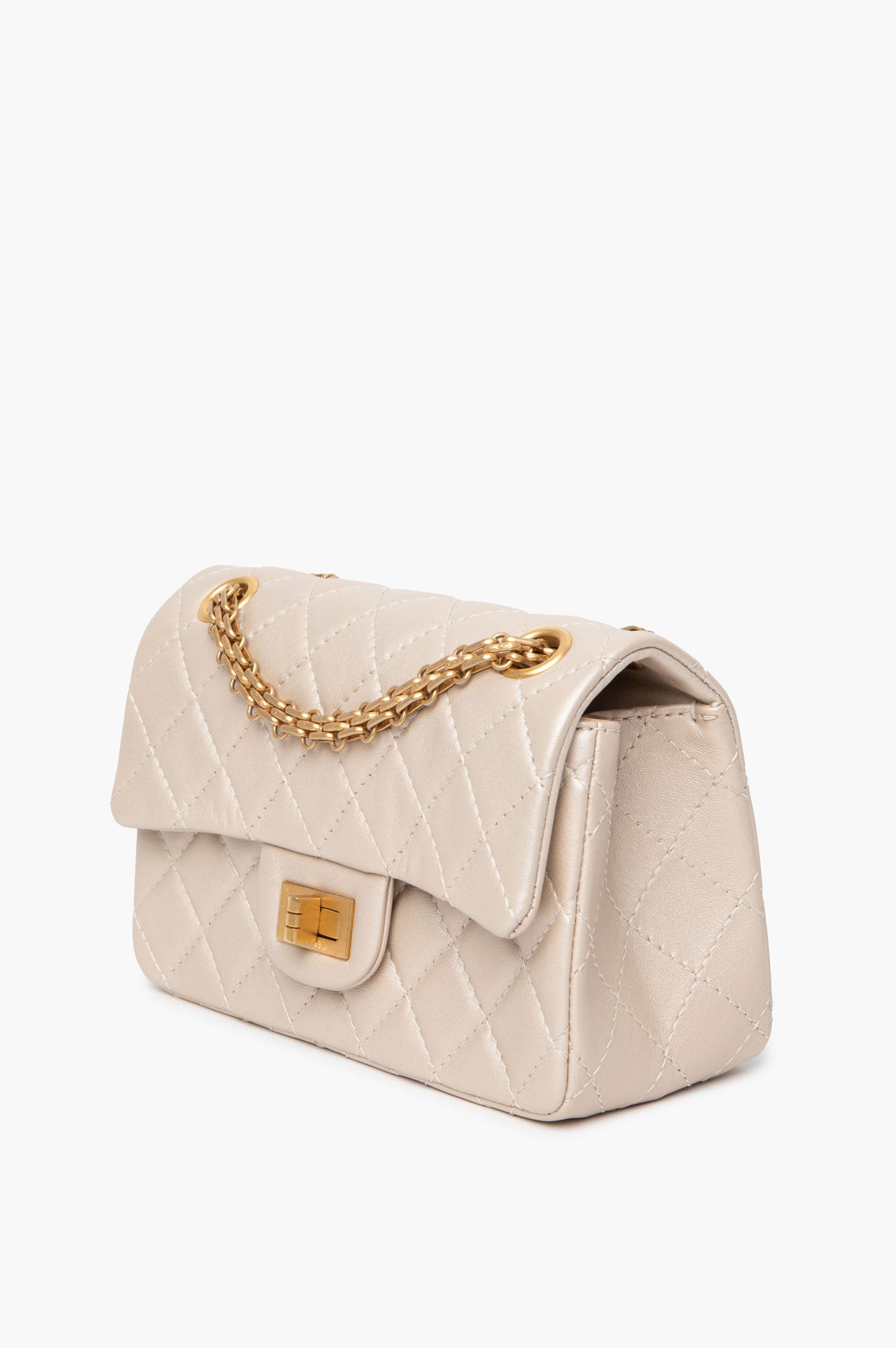 Chanel Beige Pearl Lambskin Mini 2.55 Reissue Flap Bag