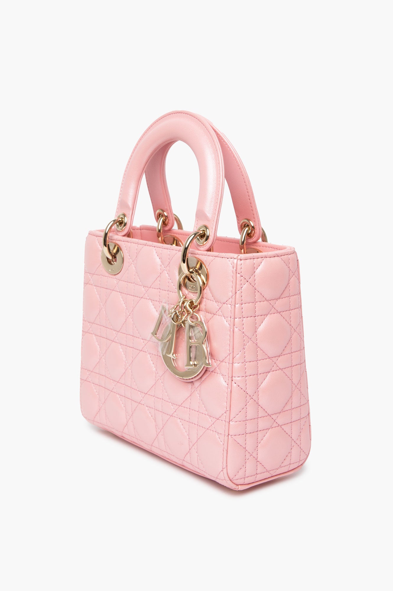 Christian Dior Small Melocoton Pearl Pink Cannage Lady Dior