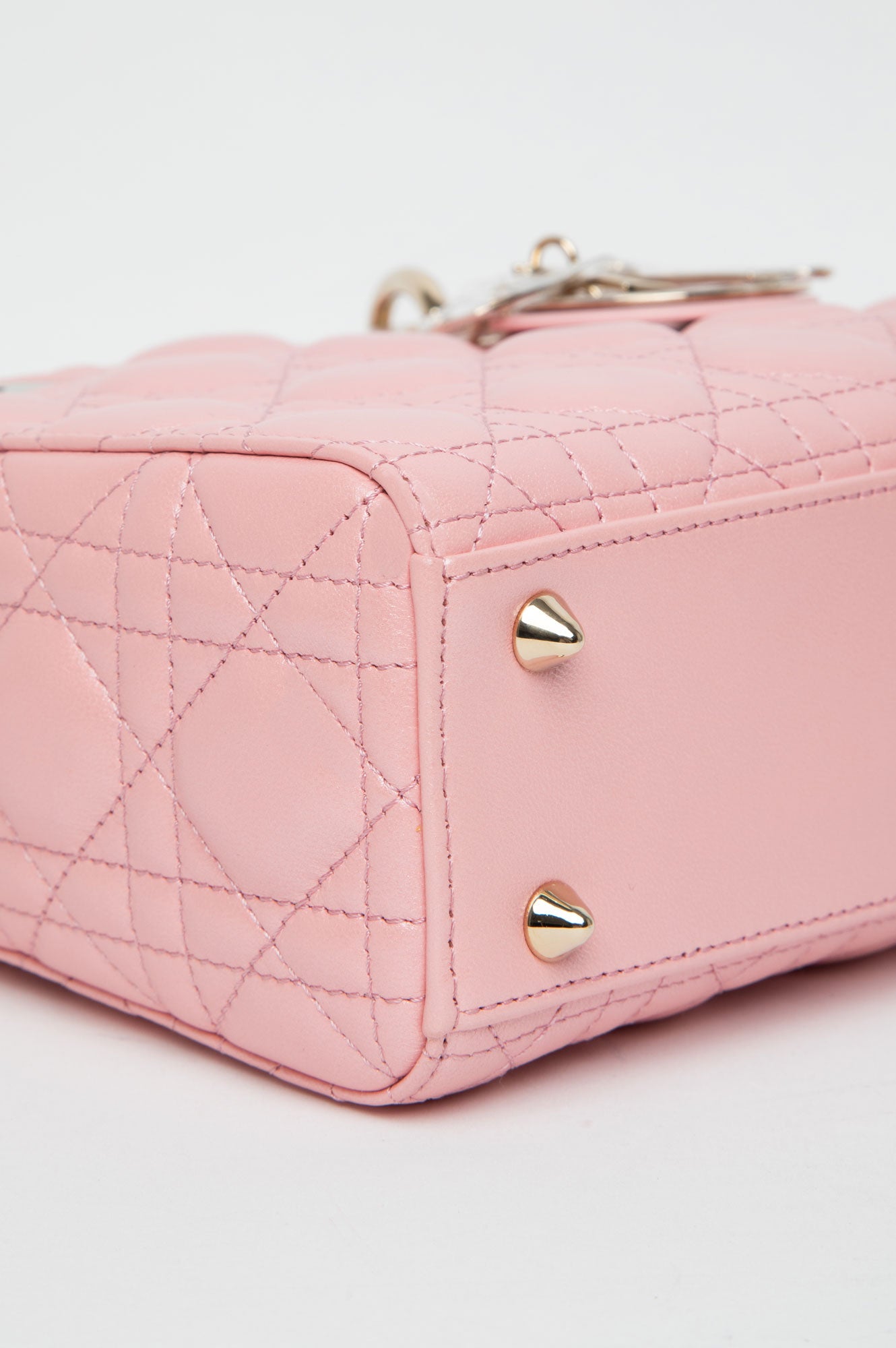 Christian Dior Small Melocoton Pearl Pink Cannage Lady Dior