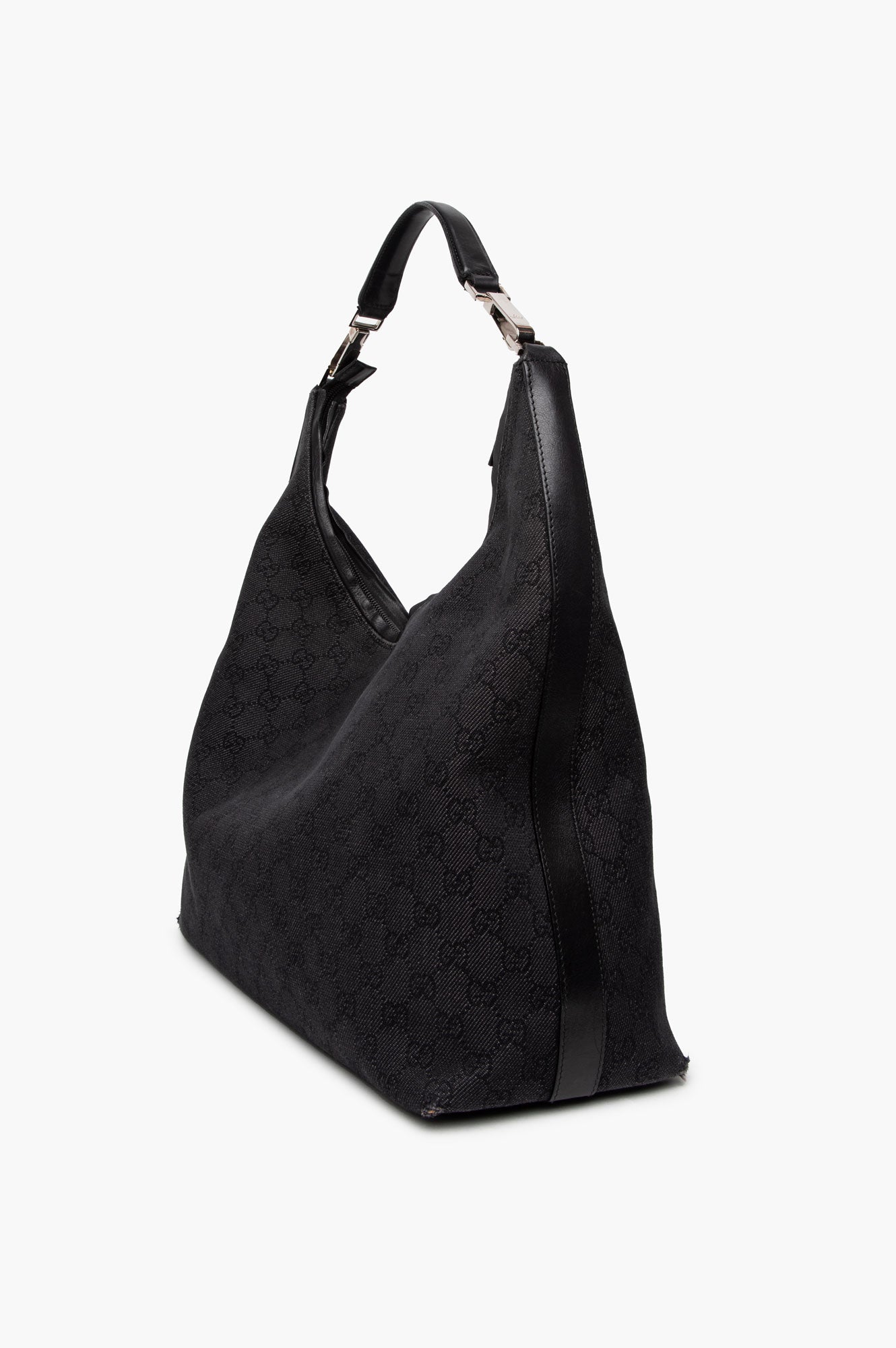 Gucci Monogram Black Hobo Shoulder Bag