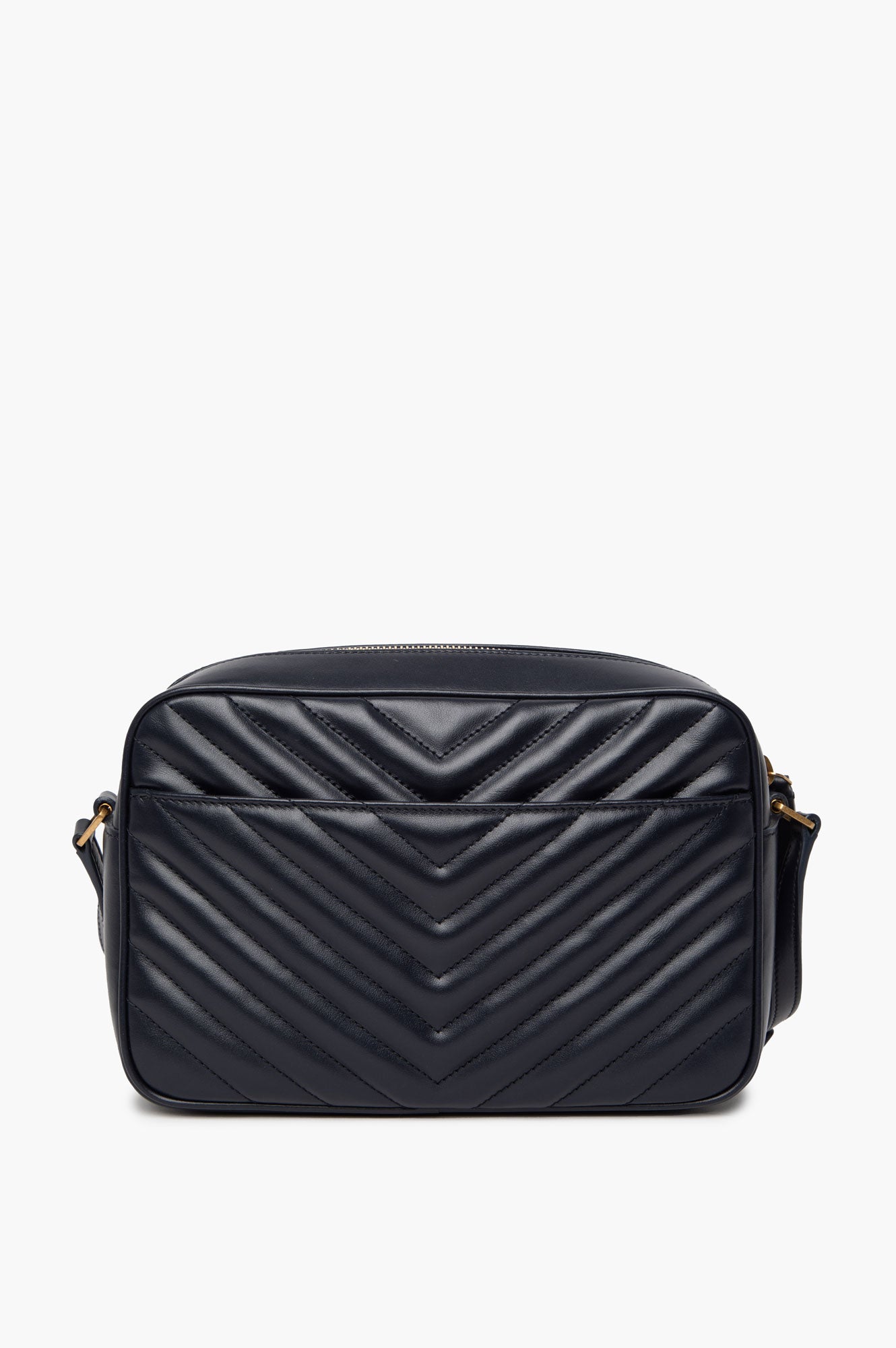 Saint Laurent Navy Quilted Leather Lou Camera Crossbody Bag