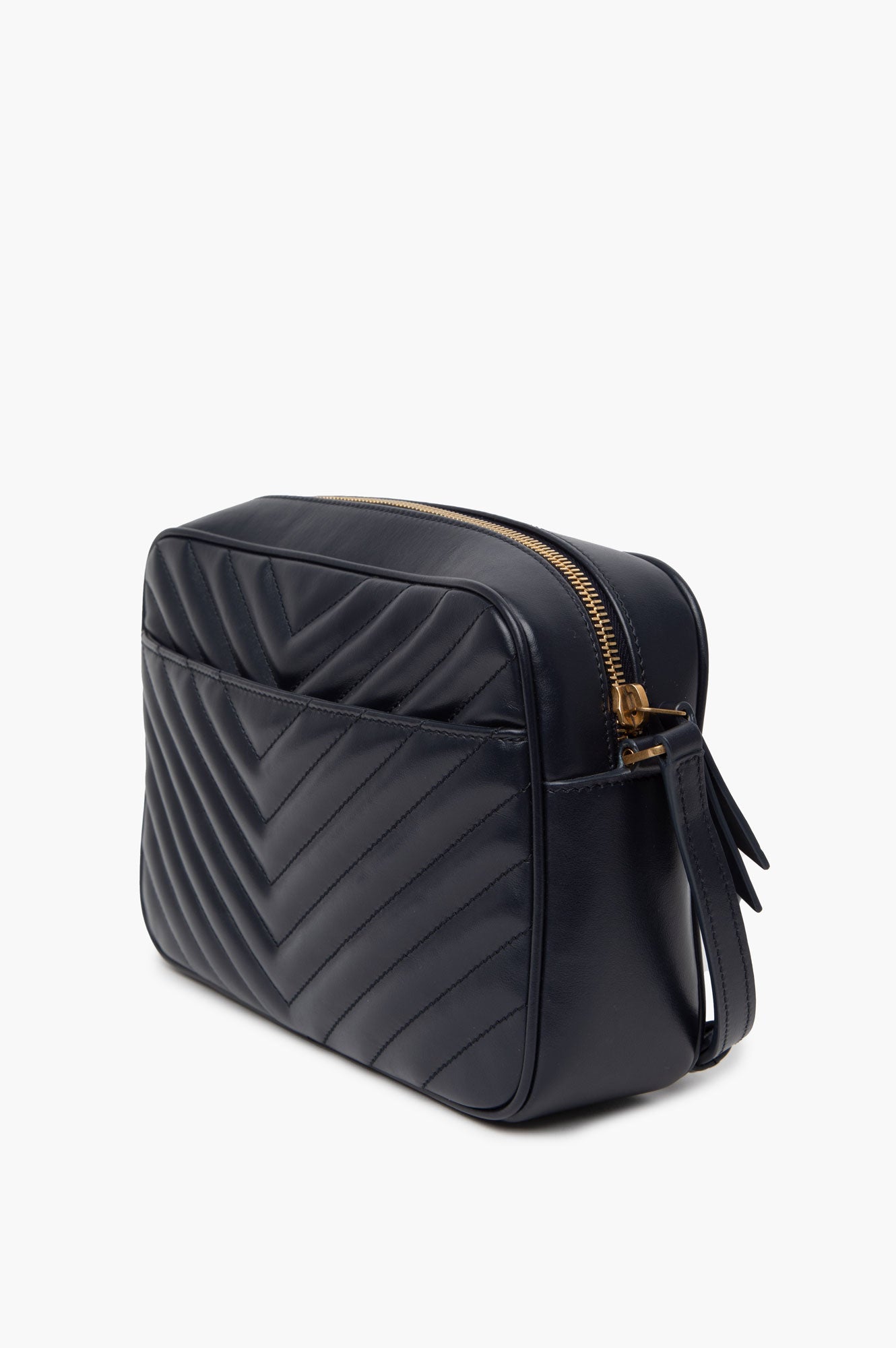 Saint Laurent Navy Quilted Leather Lou Camera Crossbody Bag