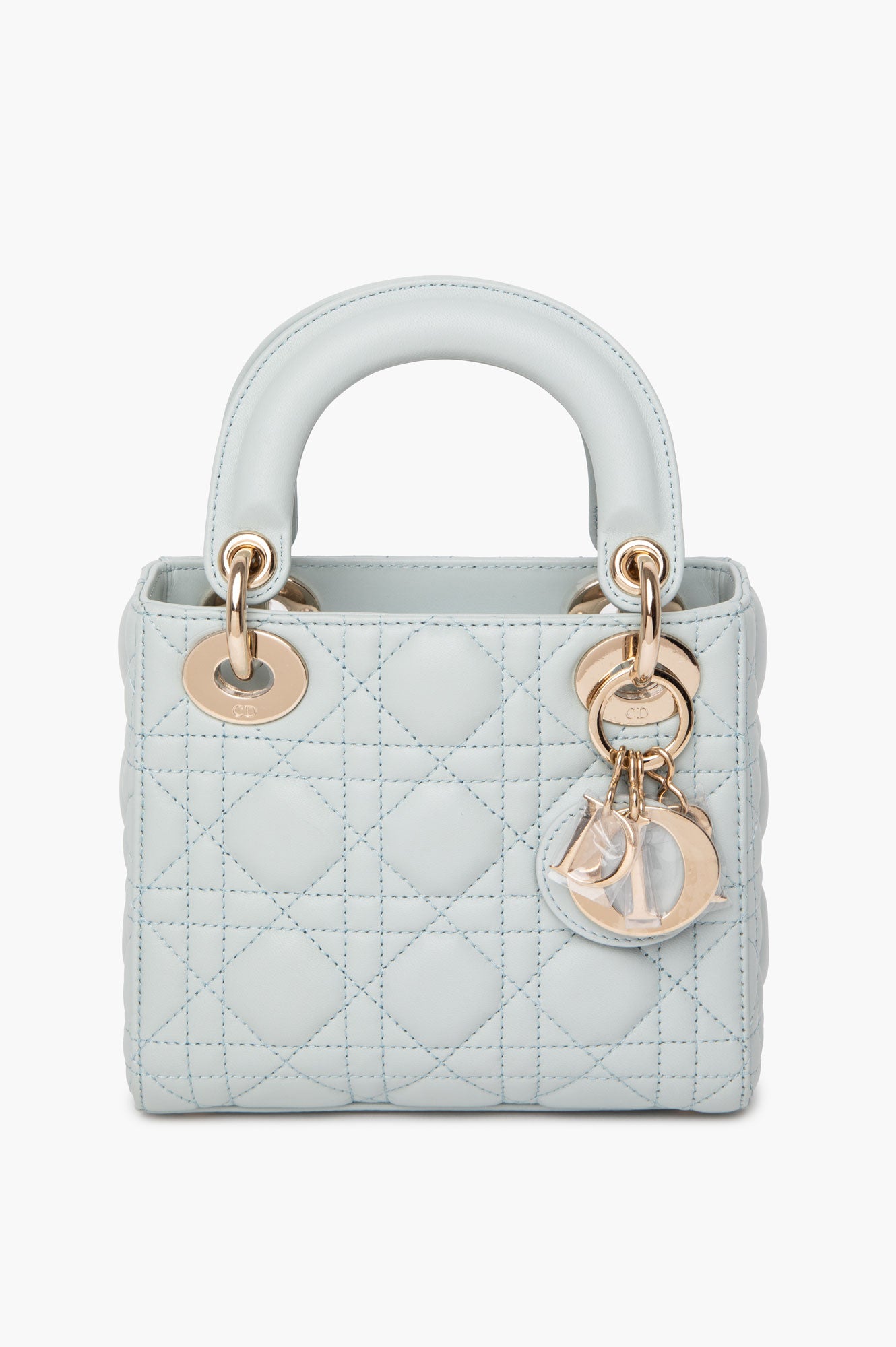 Christian Dior Mini Placid Blue Cannage Lady Dior