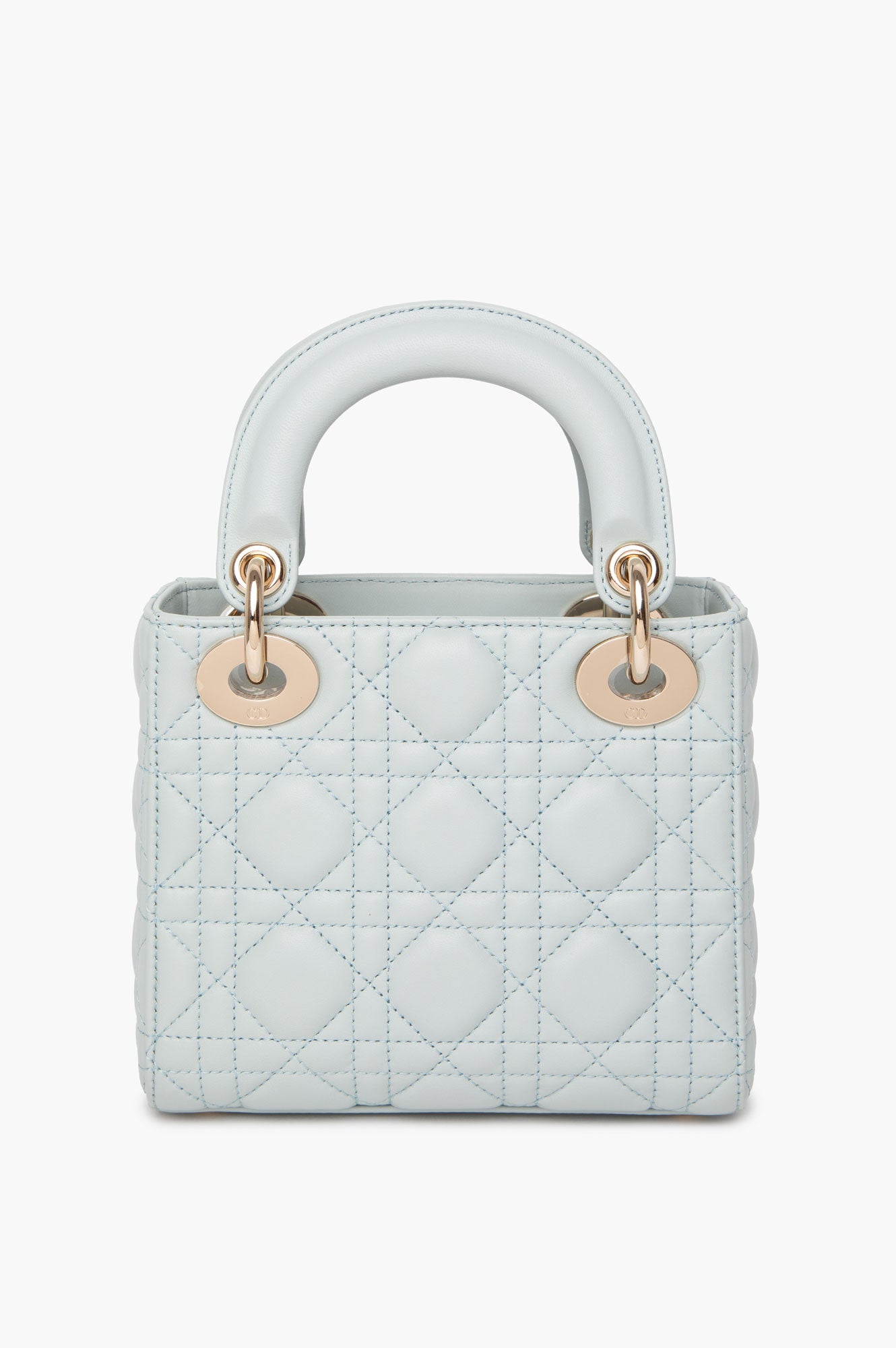 Christian Dior Mini Placid Blue Cannage Lady Dior