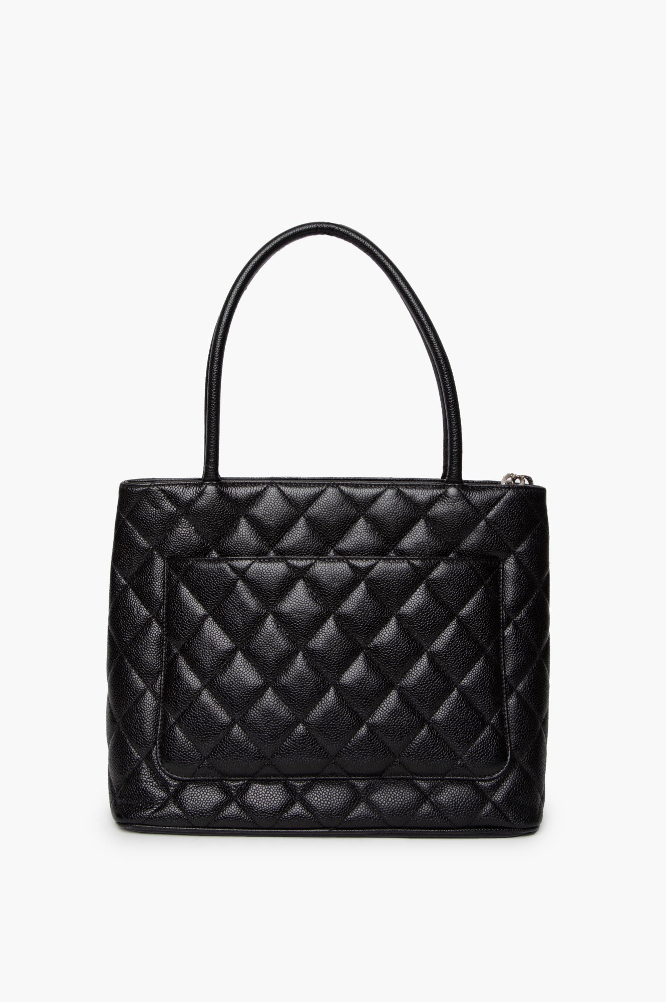 Chanel Black Medallion Caviar Leather Tote