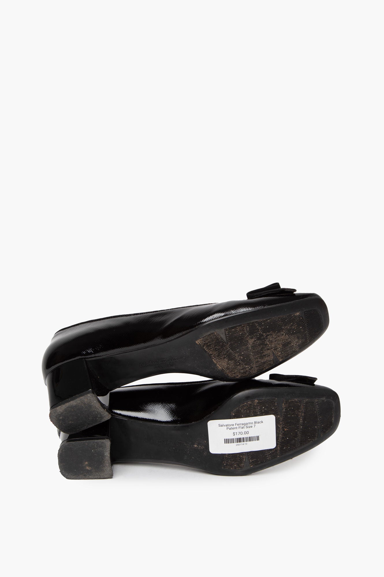 Salvatore Ferragamo Black Patent Flat Size 7