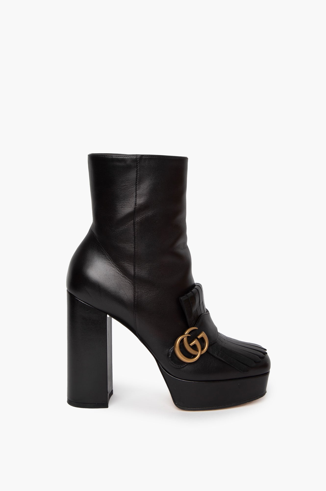 Gucci GG Marmont Leather Boots Size 39