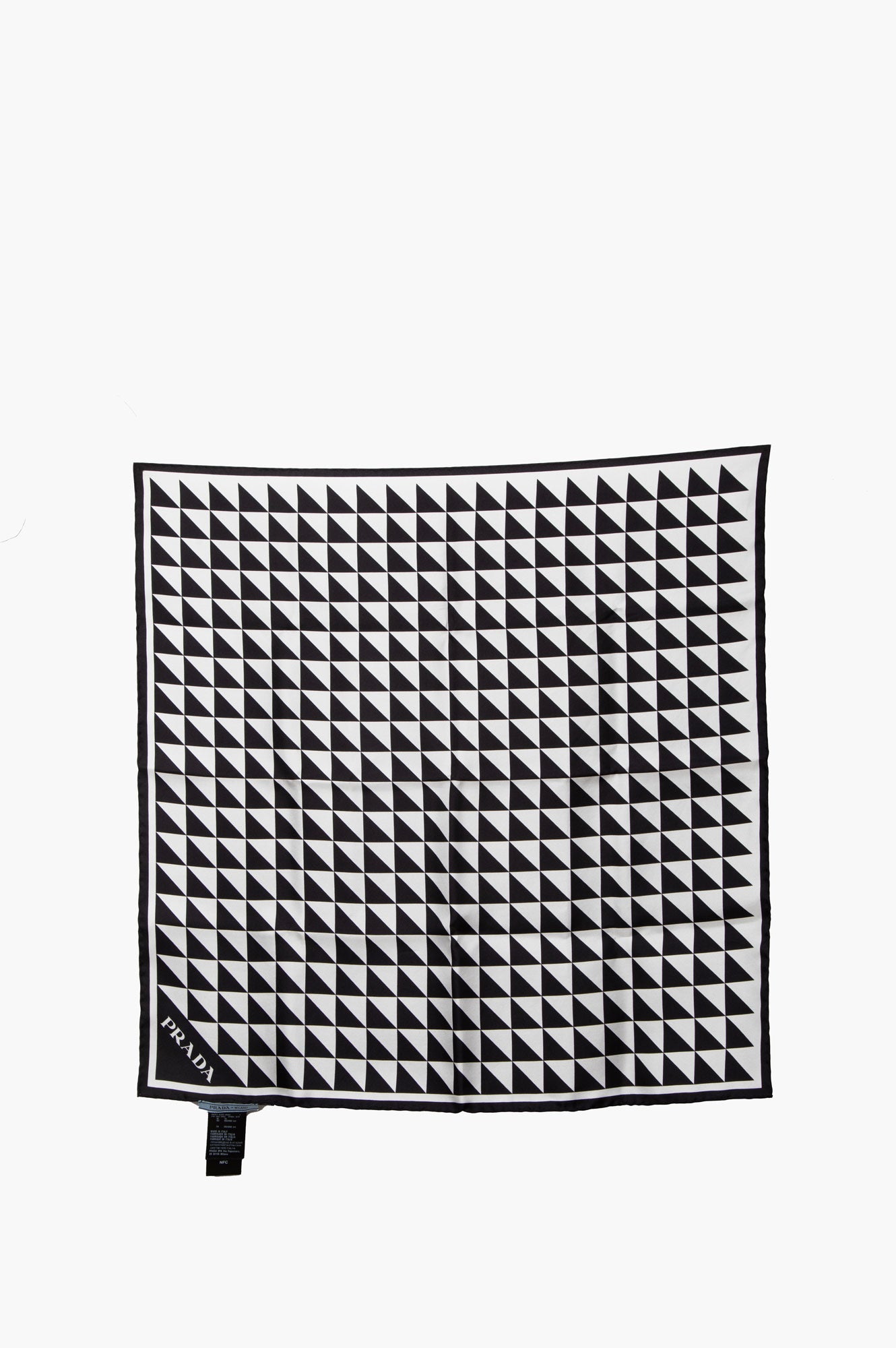 Prada Black/White Silk Scarf 45cm