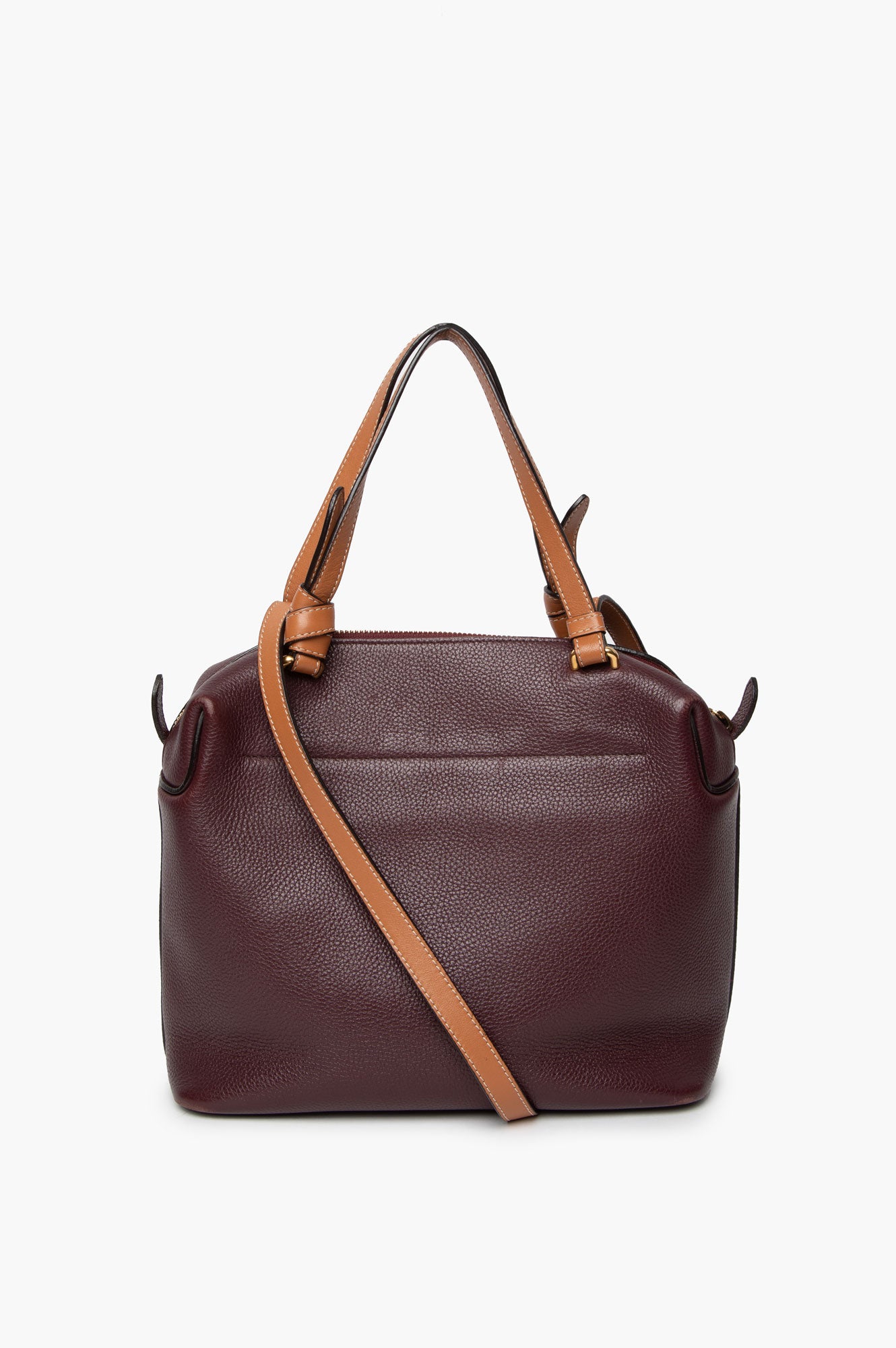 Celine Cube Satchel Burgundy Tote