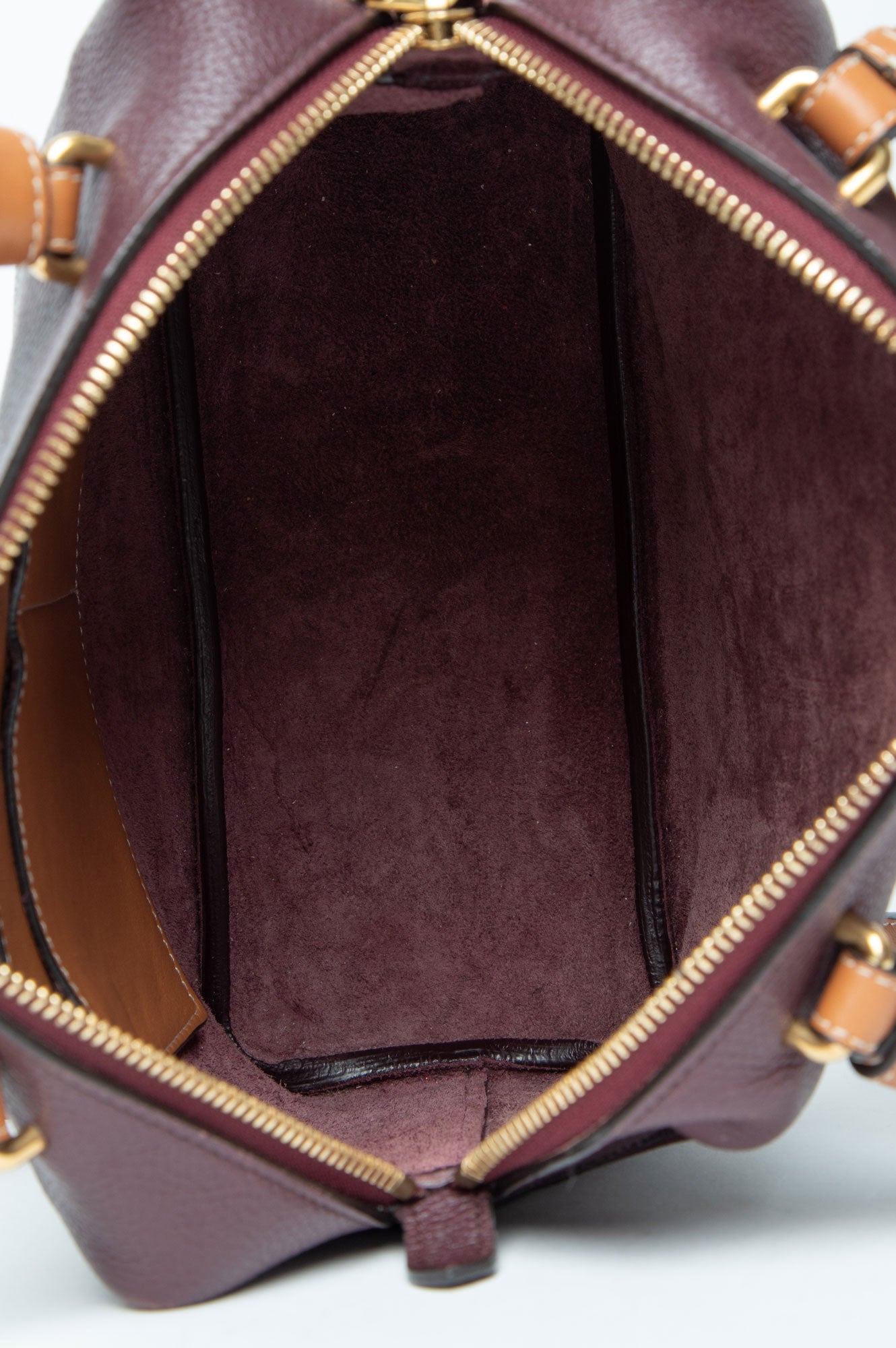 Celine Cube Satchel Burgundy Tote