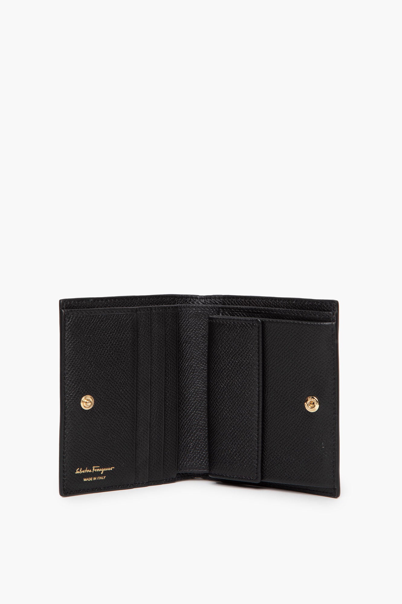 Salvatore Ferregamo Black Leather Bifold Wallet