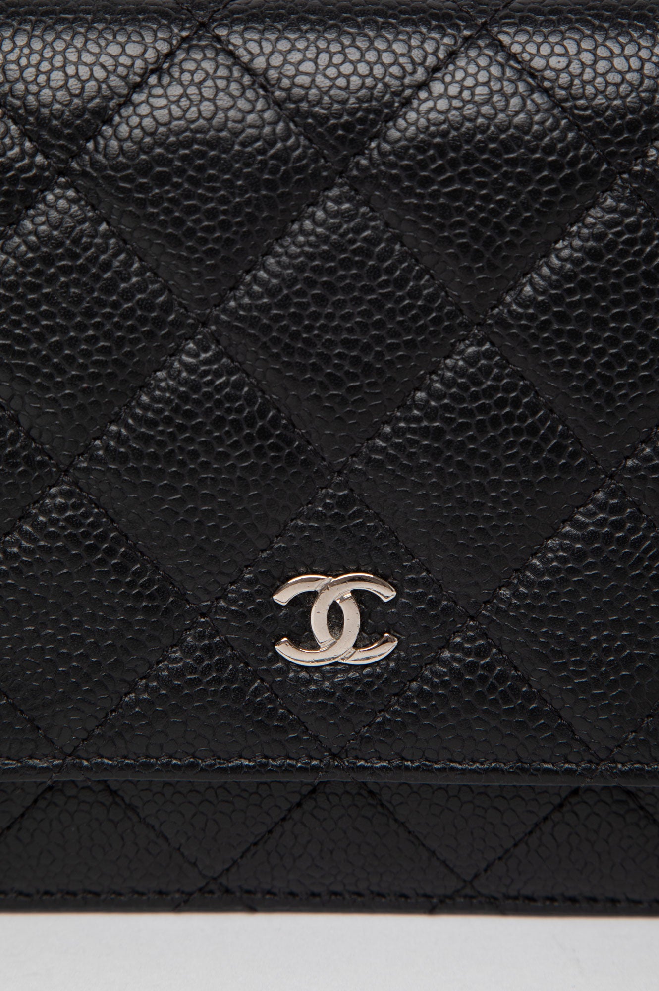 Chanel 2017 Black Caviar Leather Wallet On Chain Bag