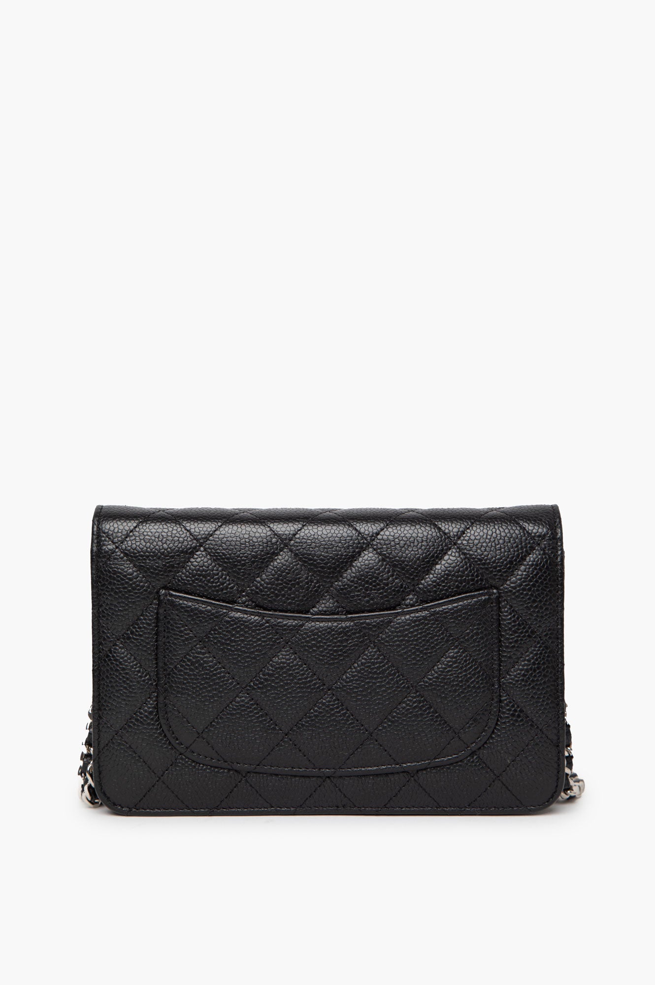Chanel 2017 Black Caviar Leather Wallet On Chain Bag