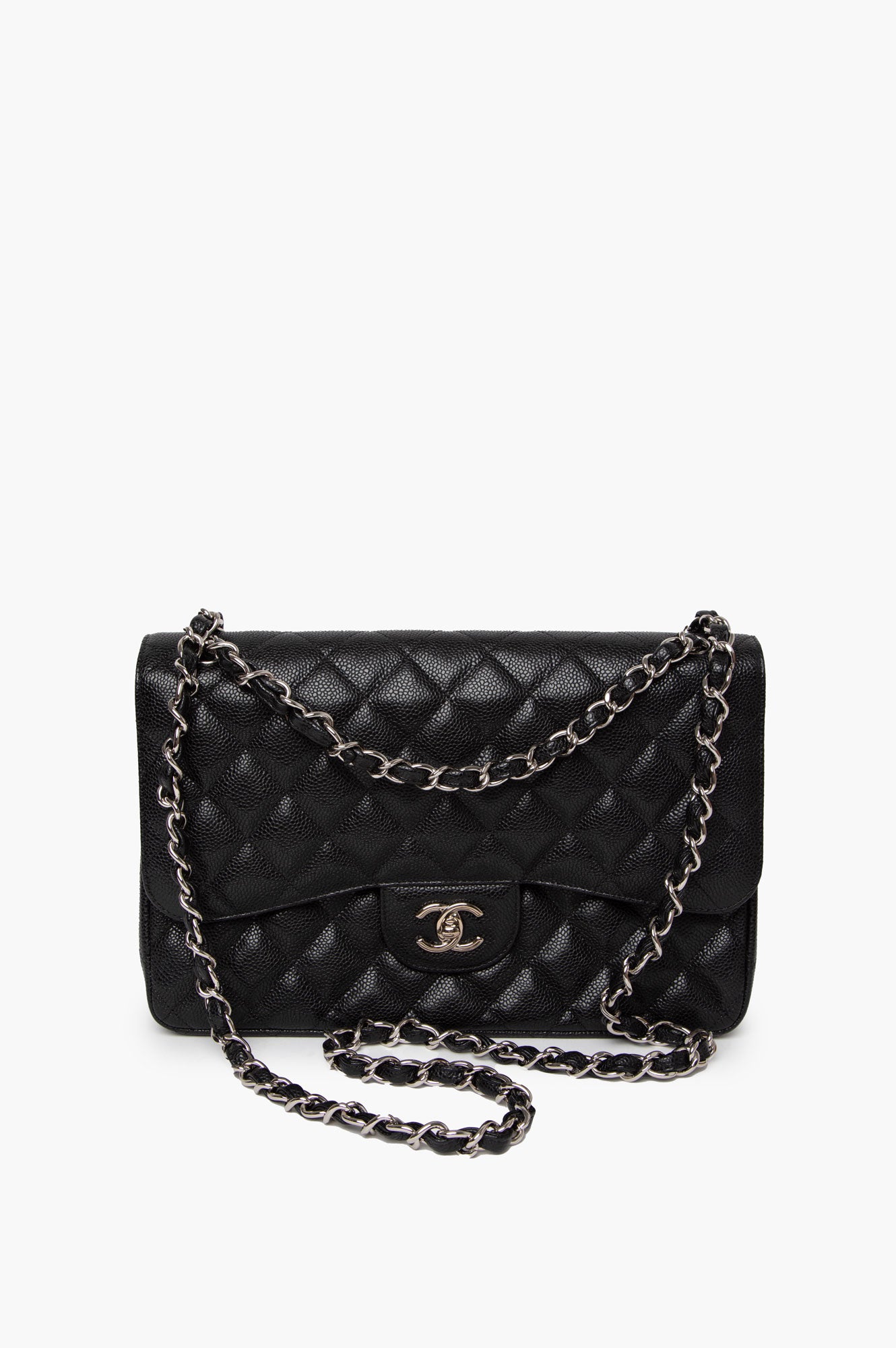 Chanel 2012 Black Caviar Jumbo Classic Flap Bag