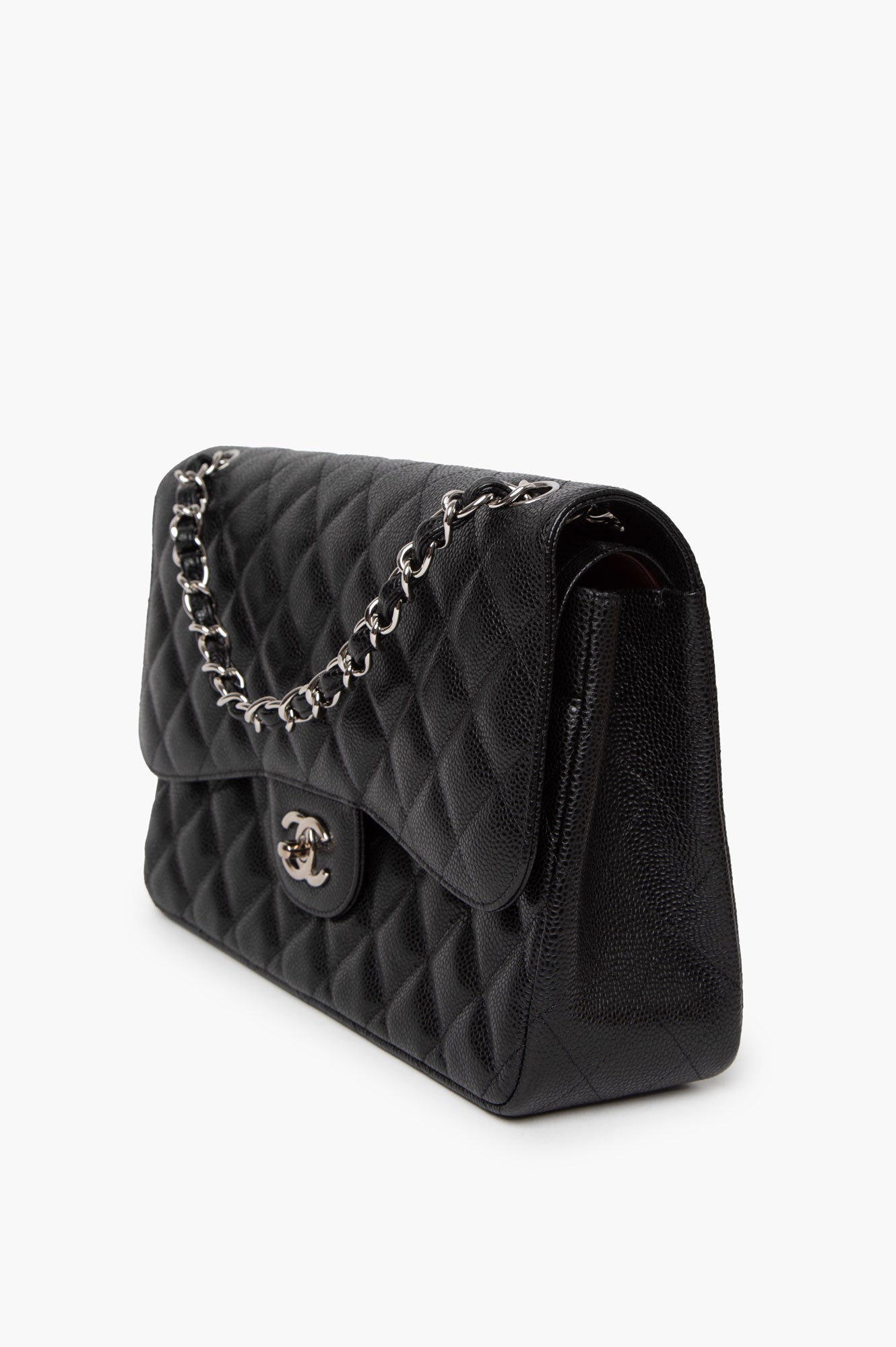 Chanel 2012 Black Caviar Jumbo Classic Flap Bag