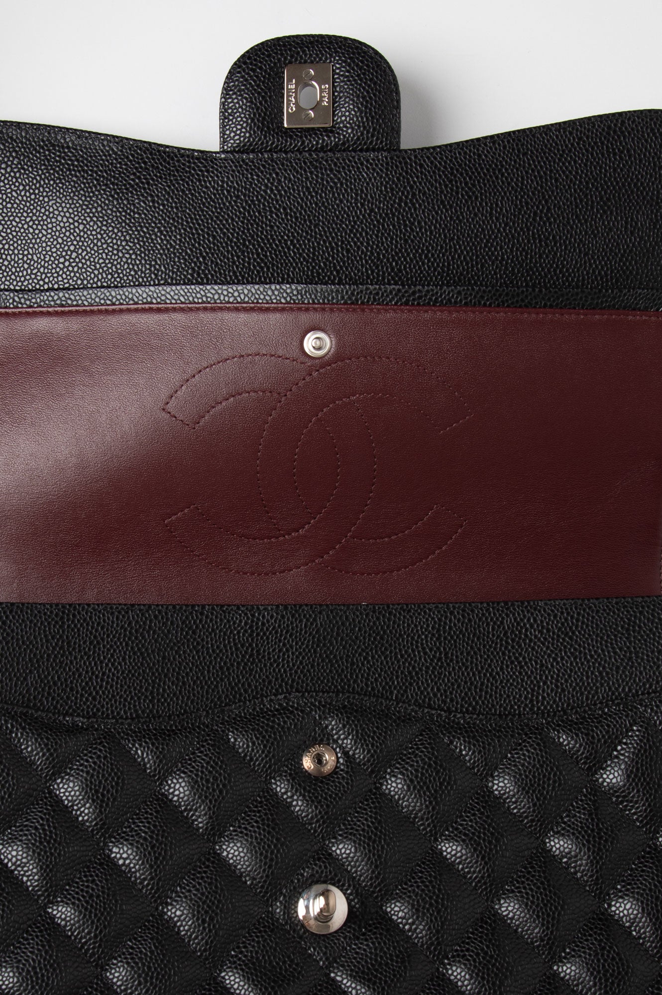 Chanel 2012 Black Caviar Jumbo Classic Flap Bag