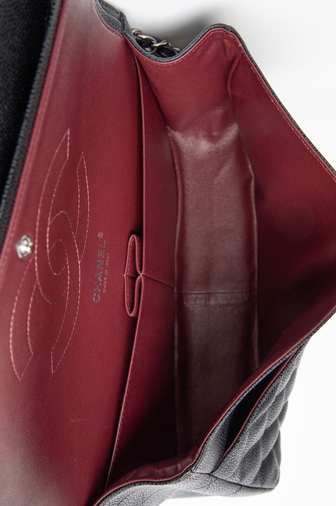 Chanel 2012 Black Caviar Jumbo Classic Flap Bag