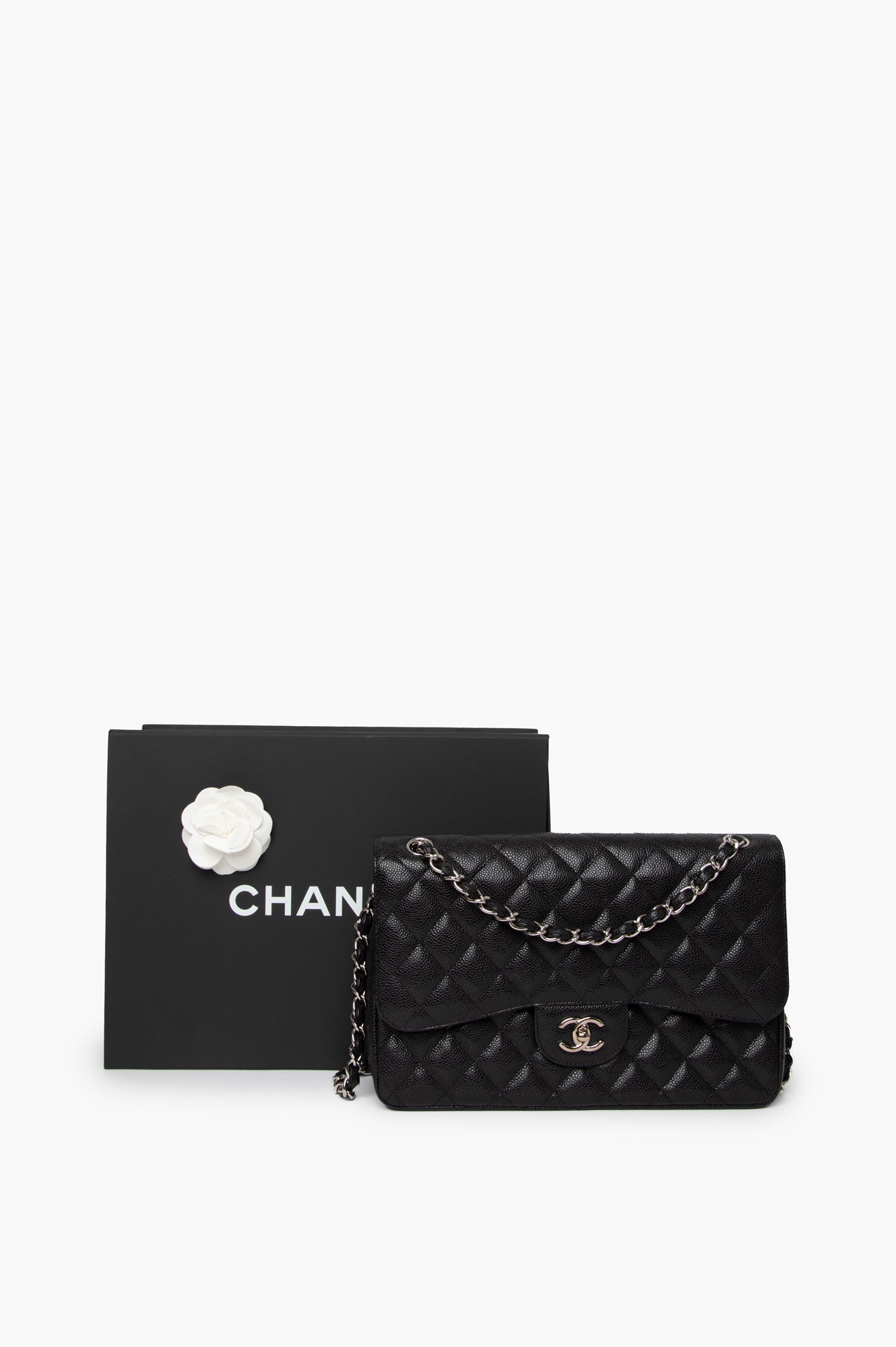 Chanel 2012 Black Caviar Jumbo Classic Flap Bag