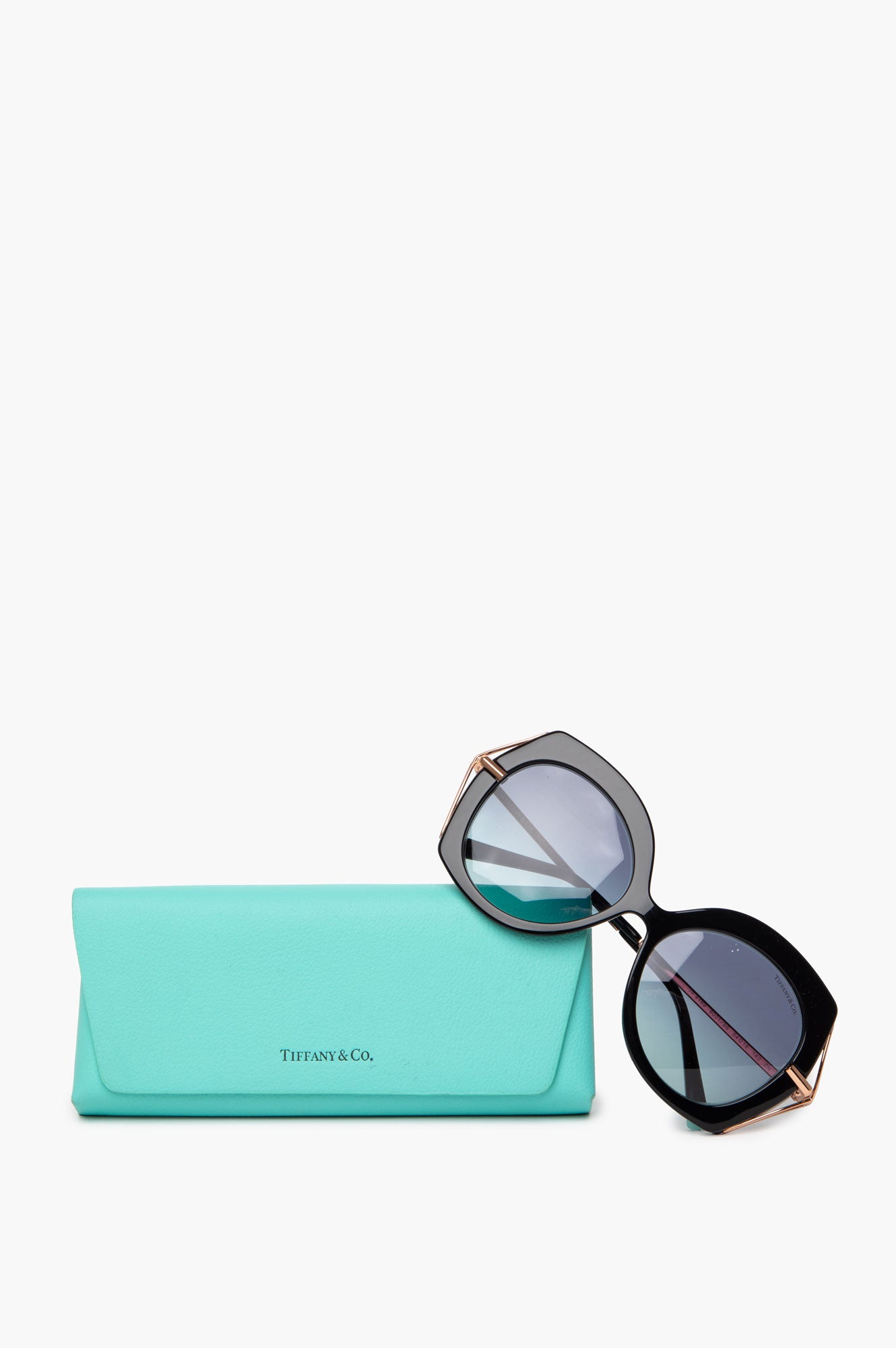 Tiffany & Co. Rose Gold and Blue Gradient Butterfly Sunglasses