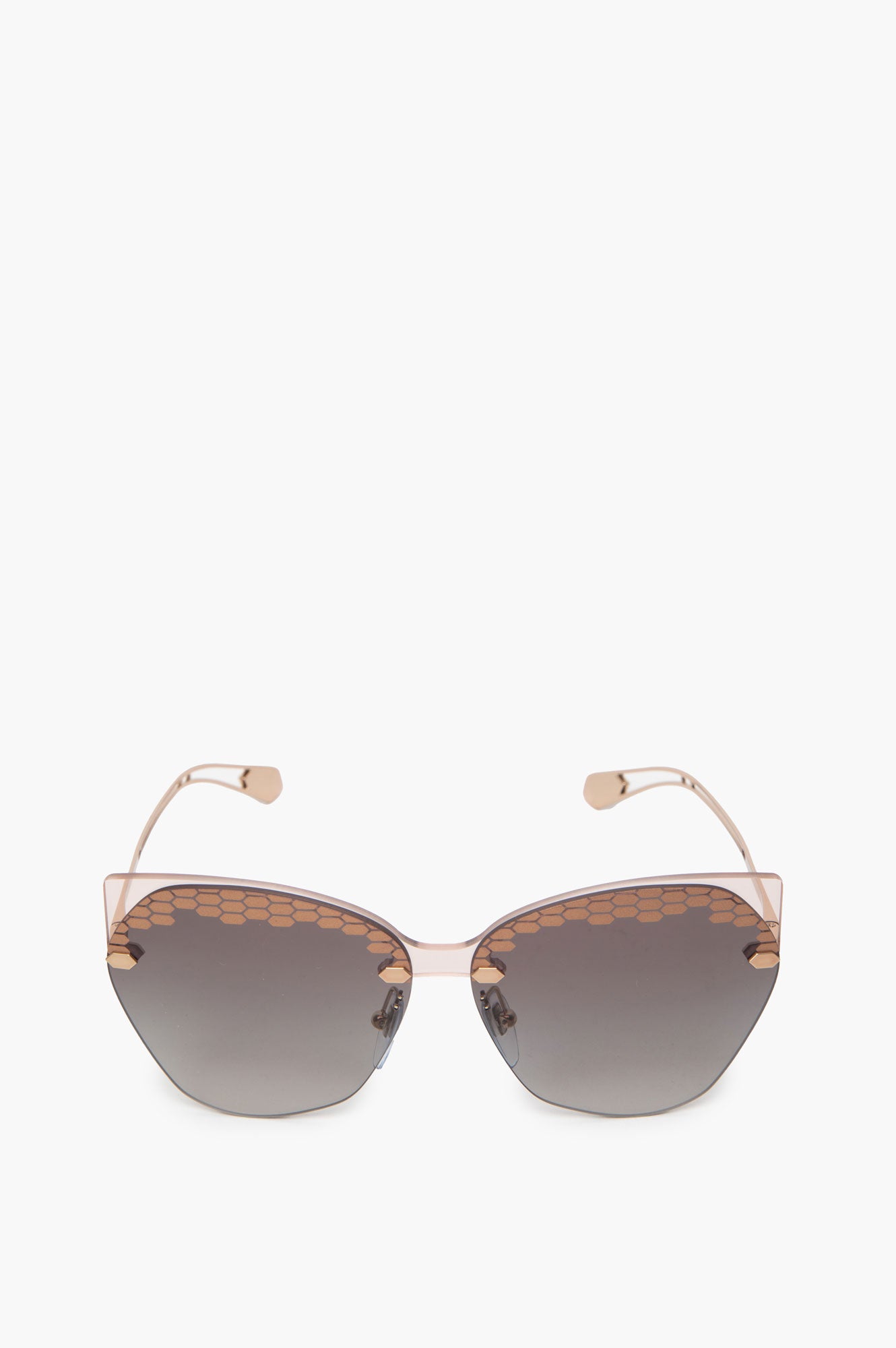 Bvlgari Rose Gold Cat-Eye Serpenti Sunglasses