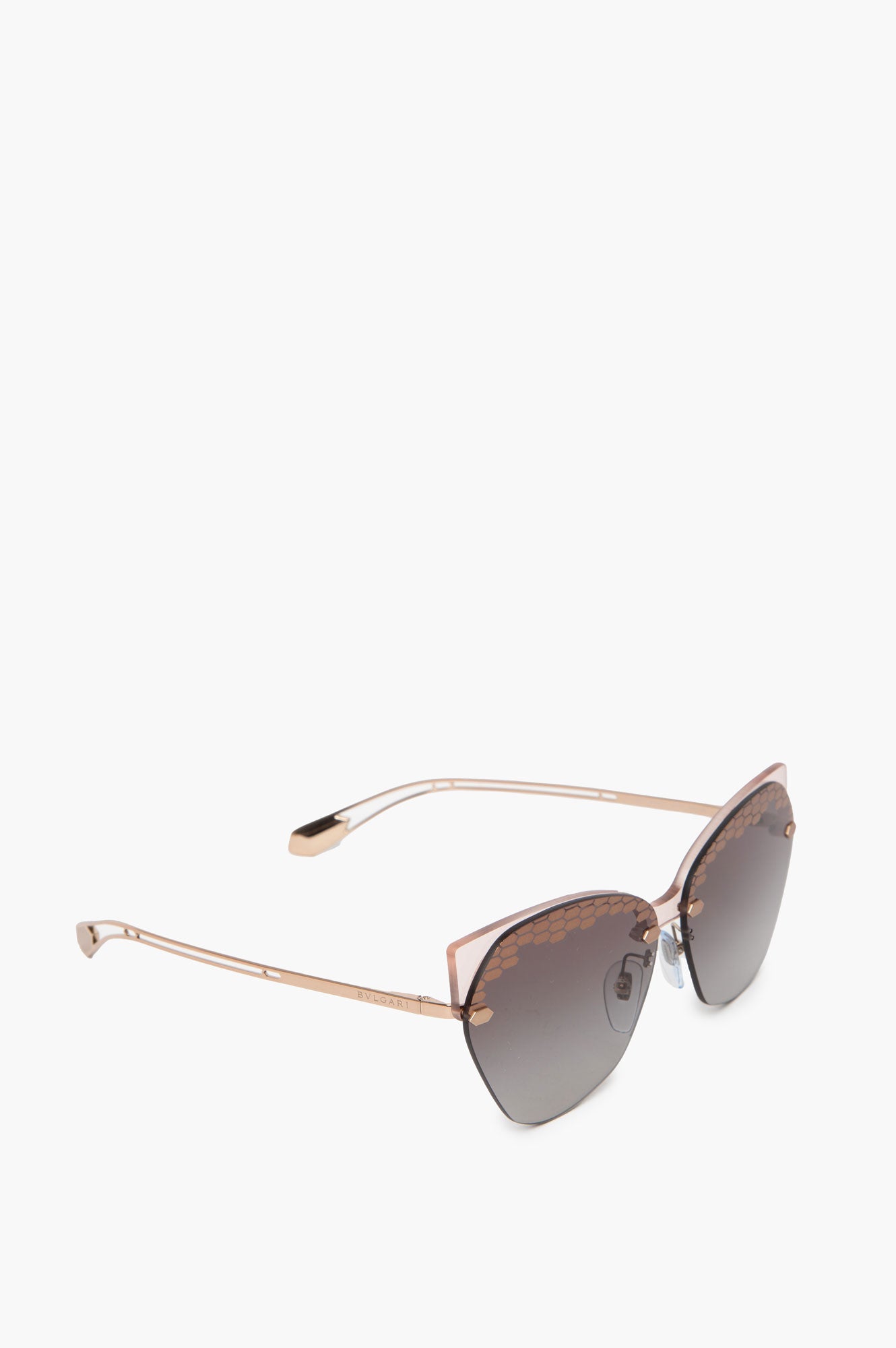 Bvlgari Rose Gold Cat-Eye Serpenti Sunglasses