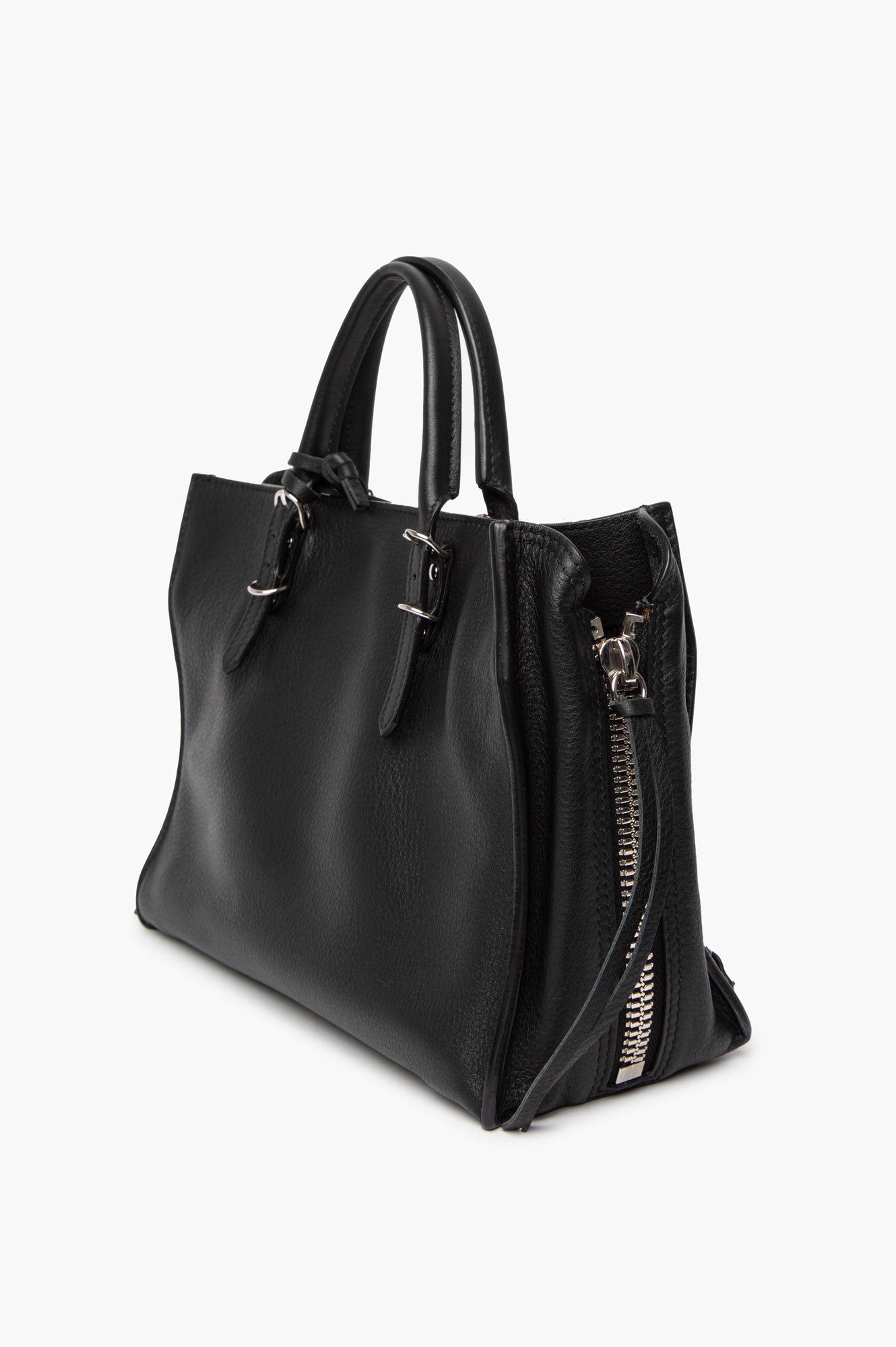 Balenciaga Black Veau Papier A6 Zip Around Tote
