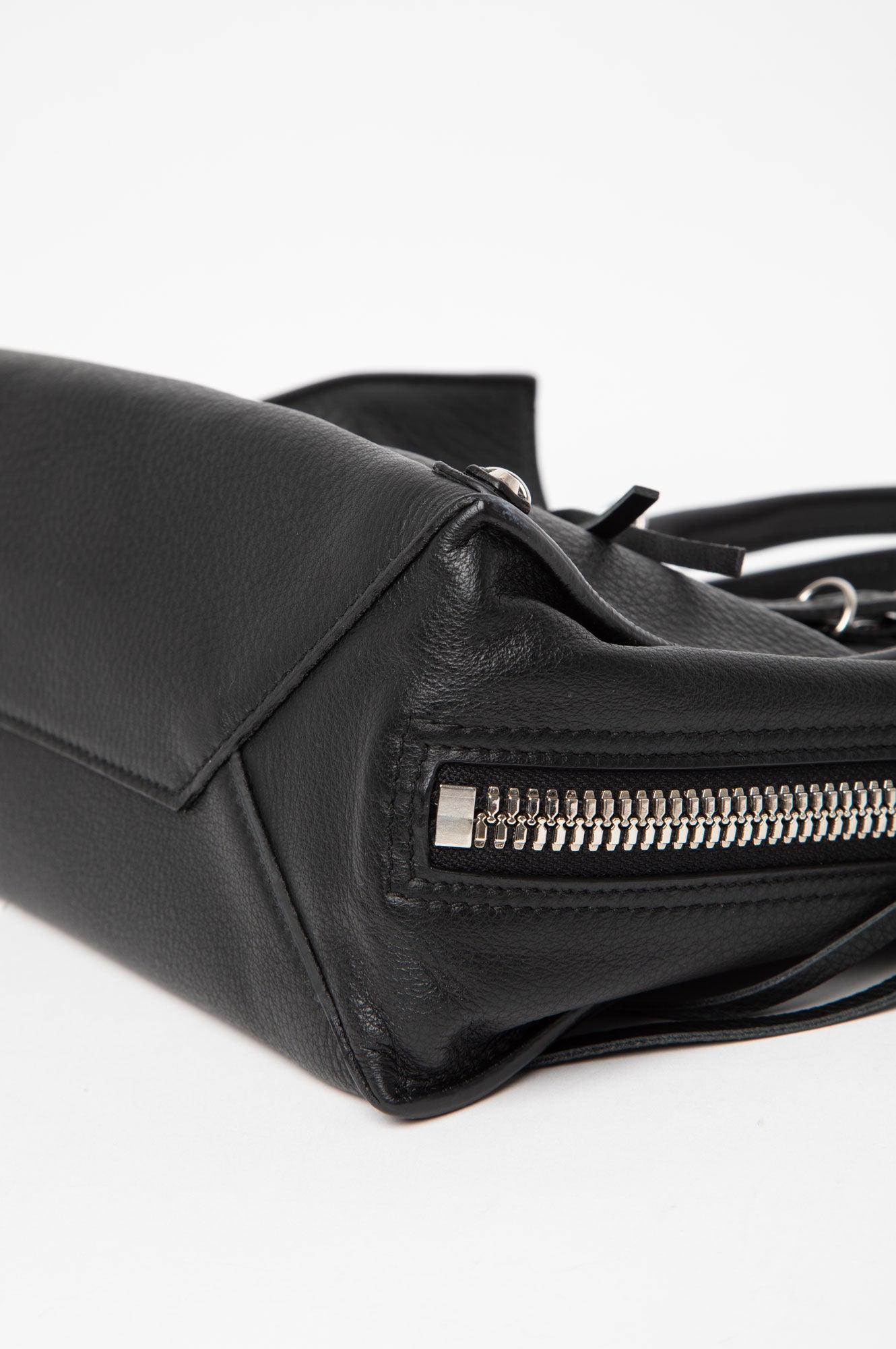 Balenciaga Black Veau Papier A6 Zip Around Tote