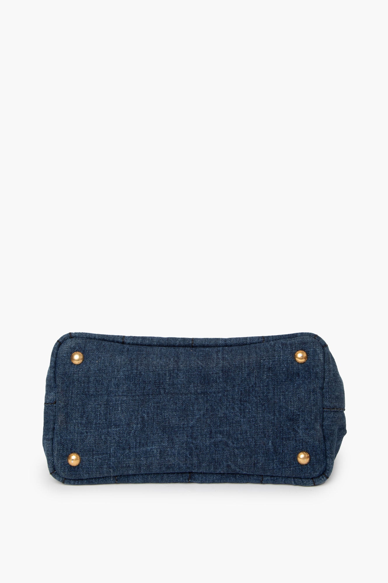 Prada Blue Canapa Logo Denim Tote