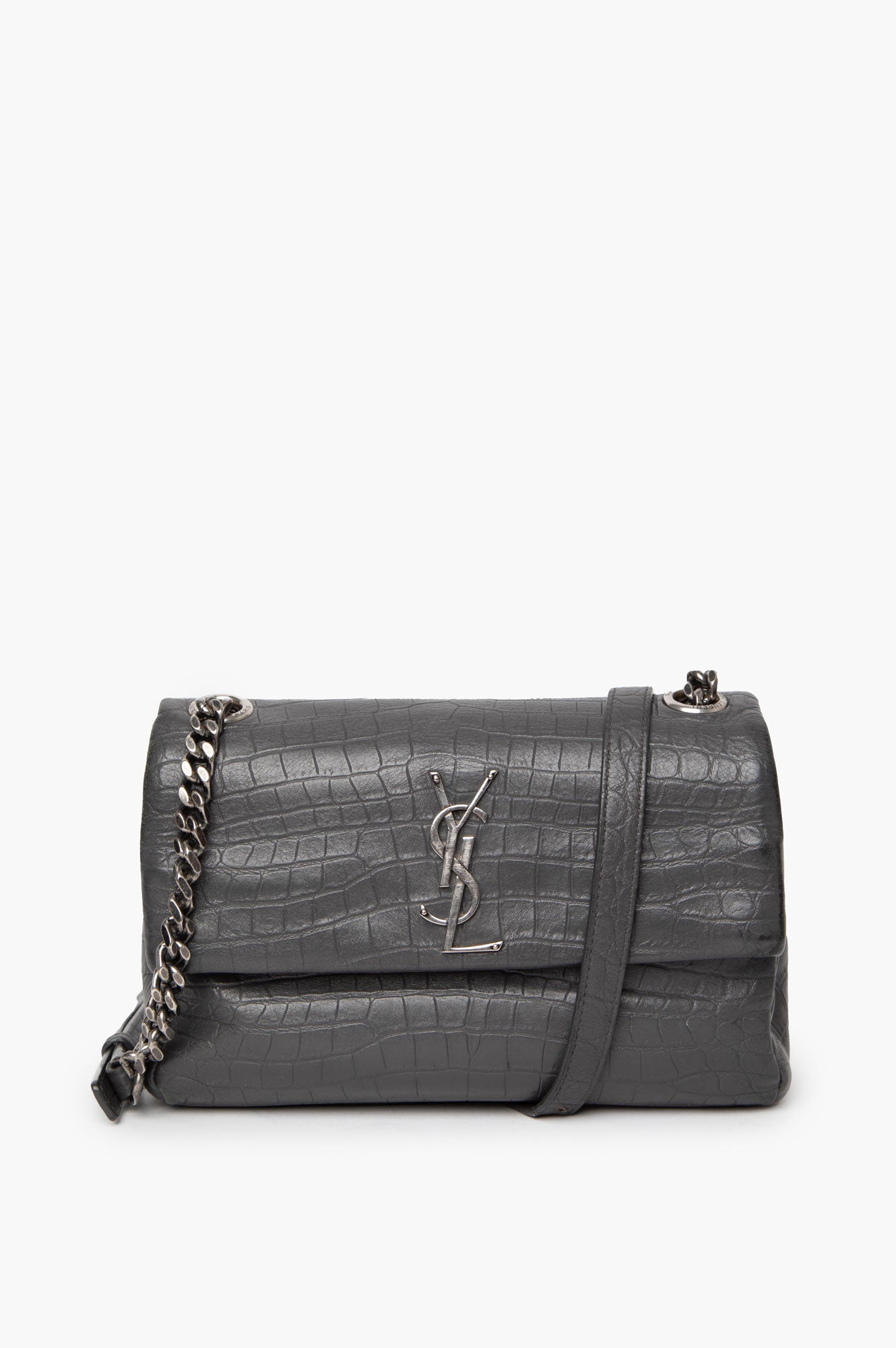 Saint Laurent West Hollywood Croc Embossed Shoulder Bag