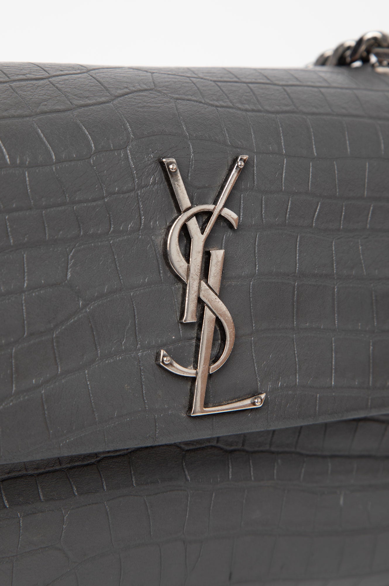 Saint Laurent West Hollywood Croc Embossed Shoulder Bag