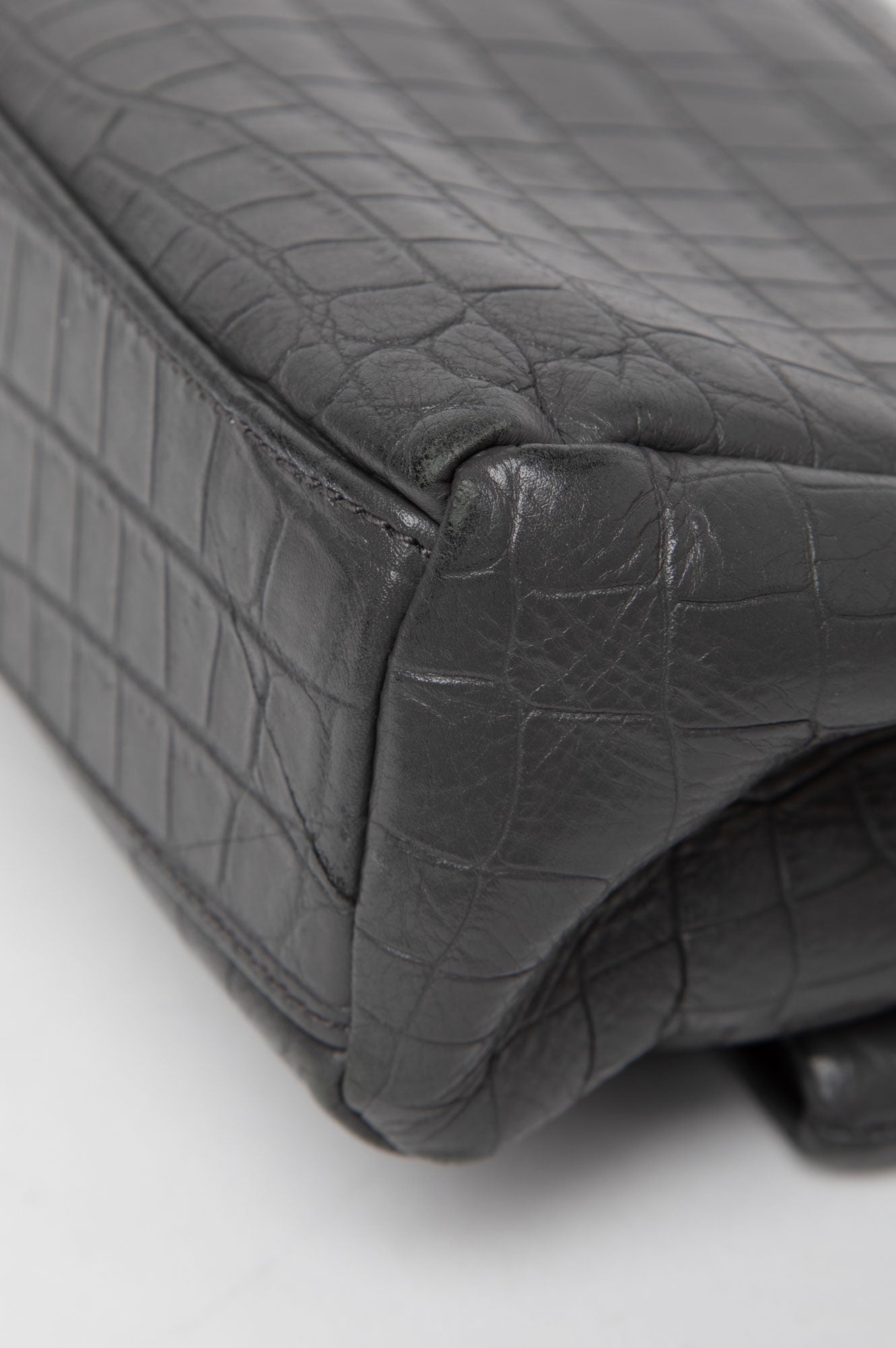 Saint Laurent West Hollywood Croc Embossed Shoulder Bag