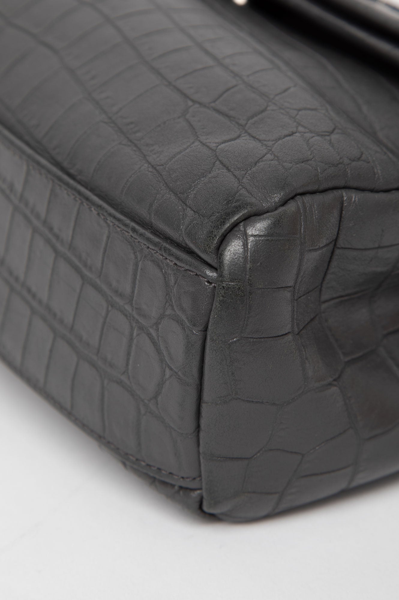 Saint Laurent West Hollywood Croc Embossed Shoulder Bag