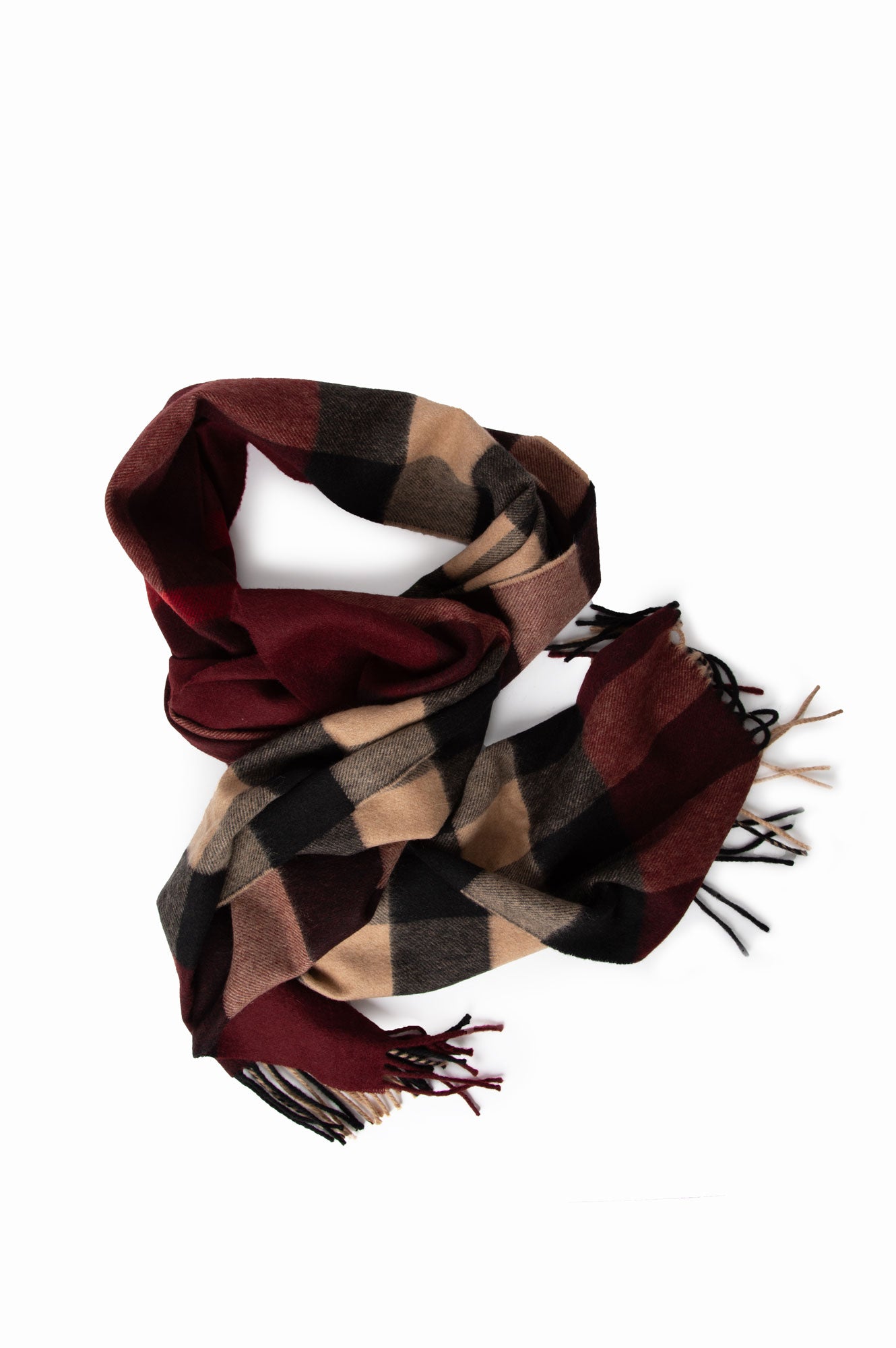 Burberry Red Check Cashmere Scarf
