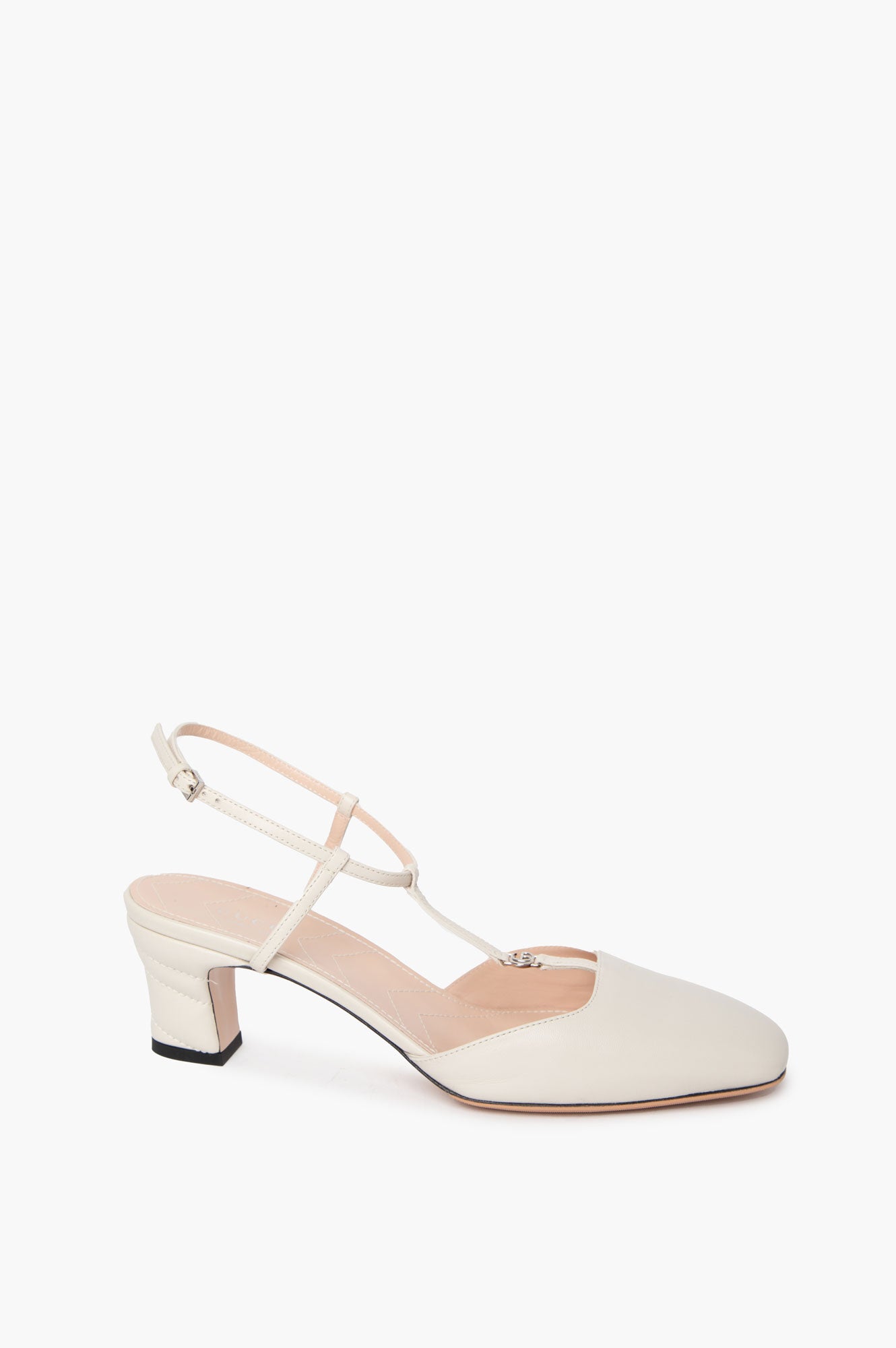 Gucci White Slingback Shoes Size 38.5