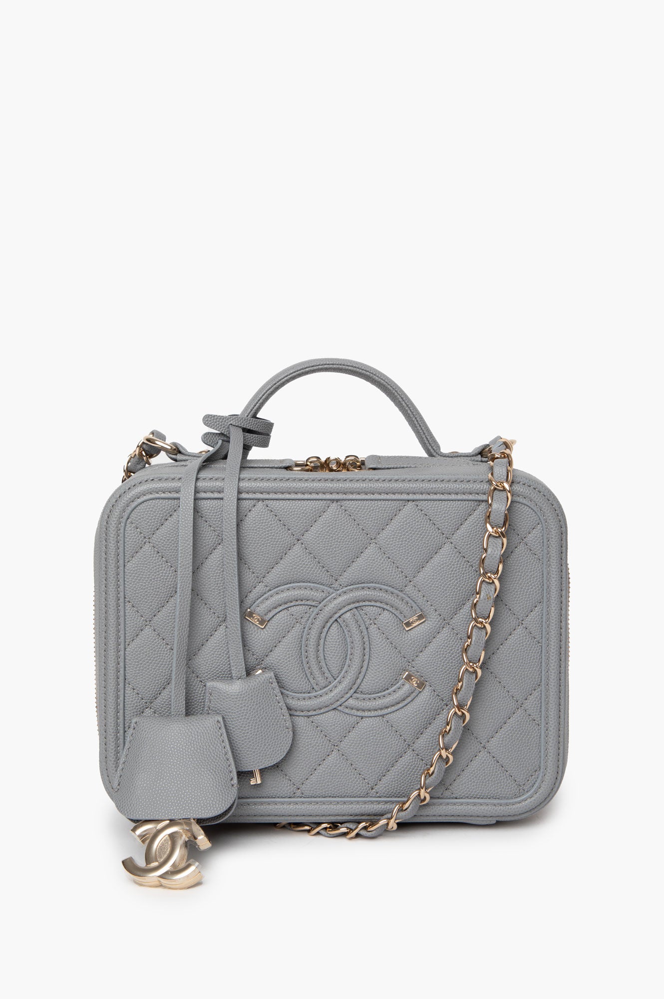 Chanel 2019 Grey Filigree Medium Bag
