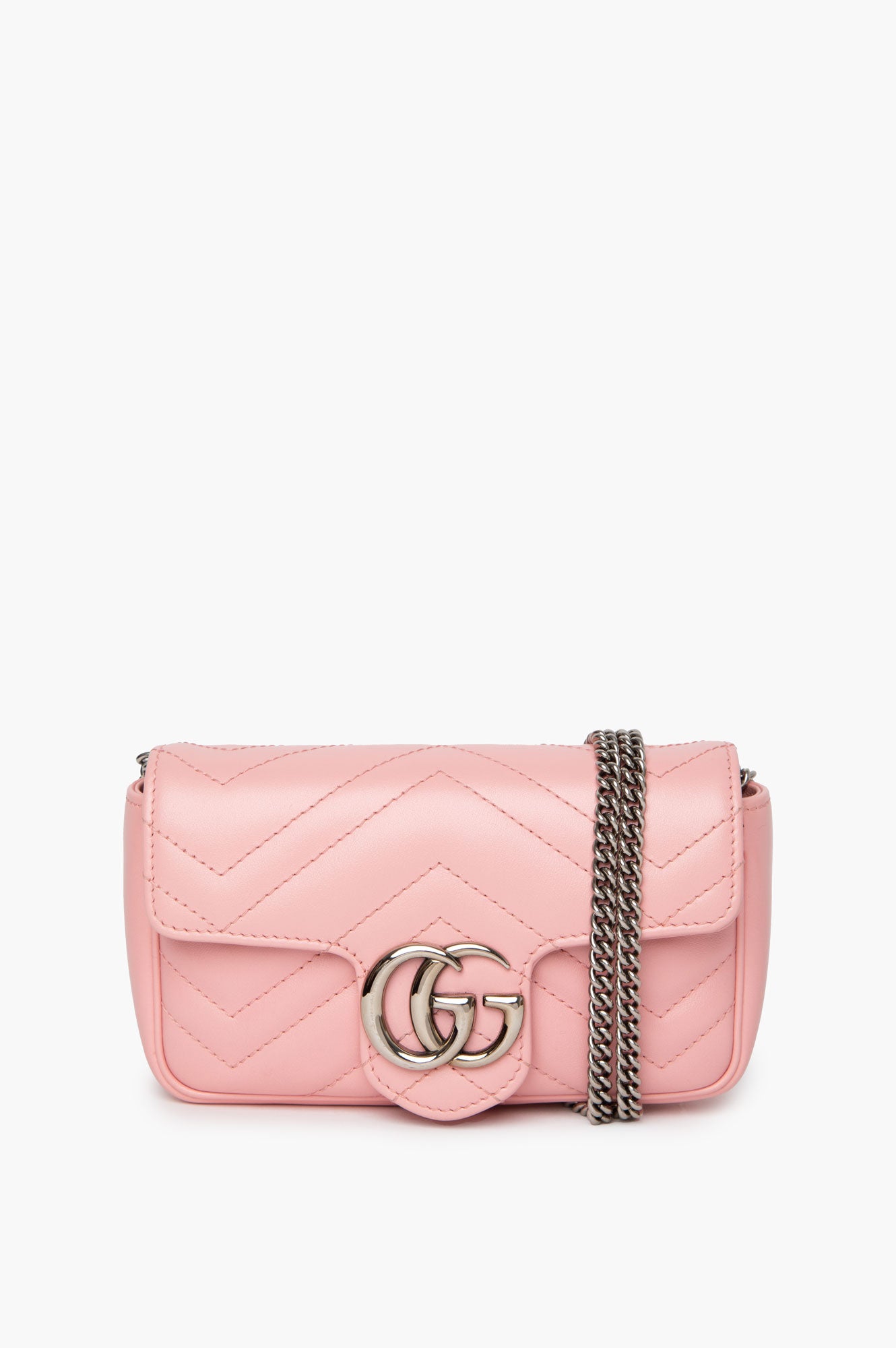 Gucci Pink Super Mini GG Marmont Matelasse Bag