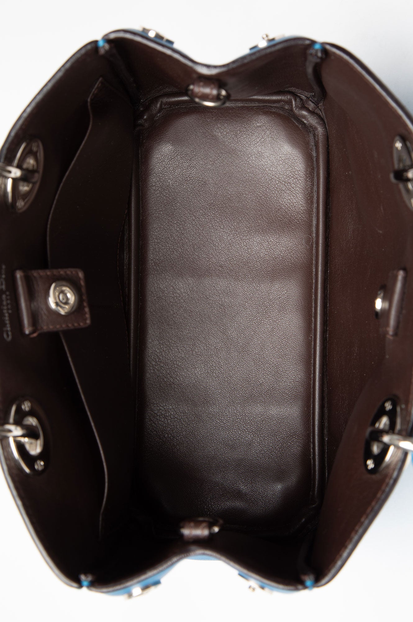 Christian Dior Mini Diorissimo Blue Tote With Strap