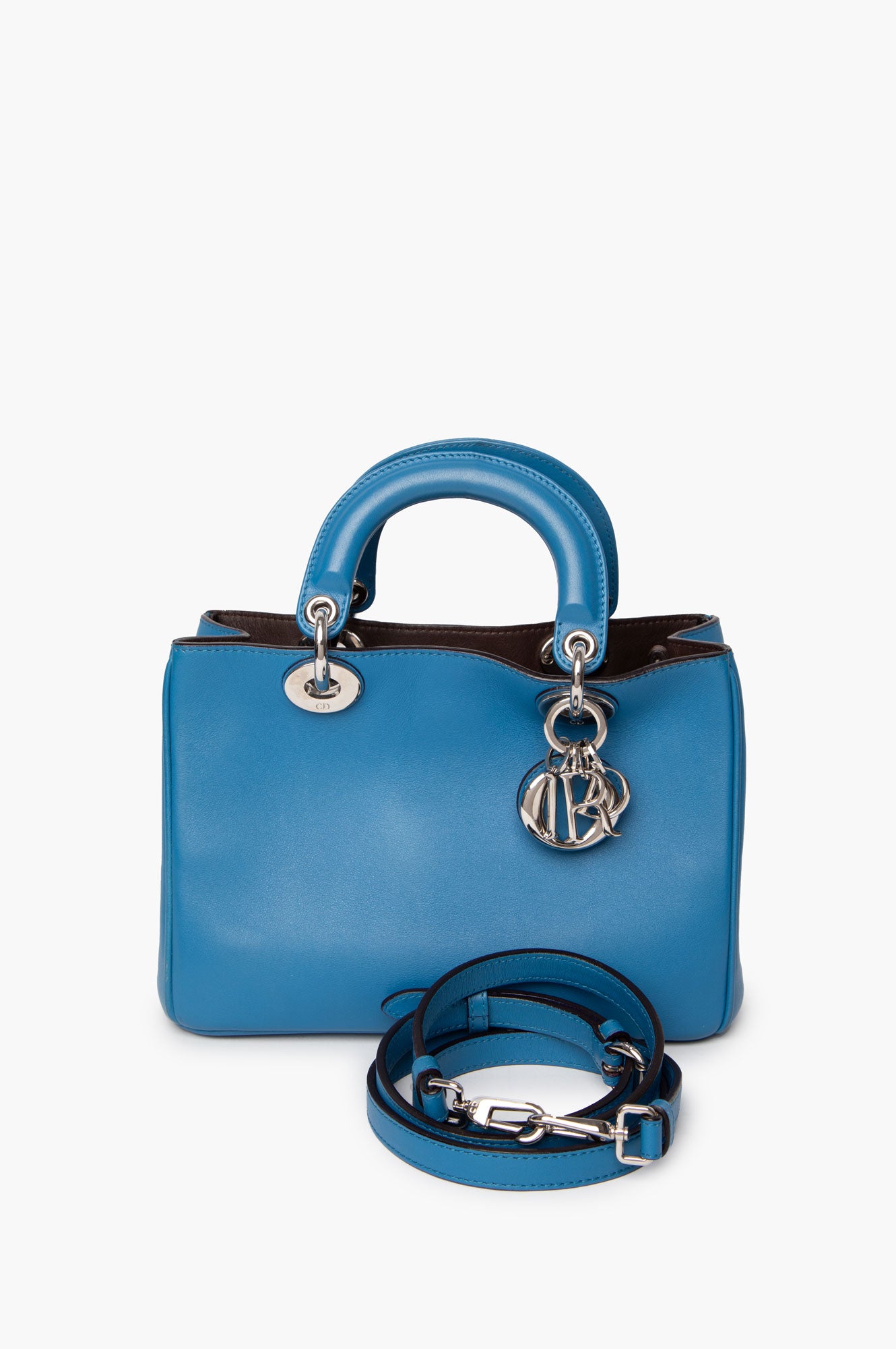 Christian Dior Mini Diorissimo Blue Tote With Strap