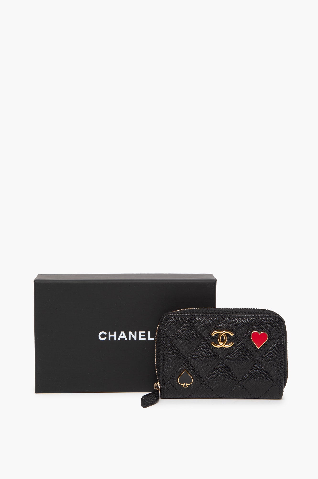 Chanel Black Caviar Enamel Wallet