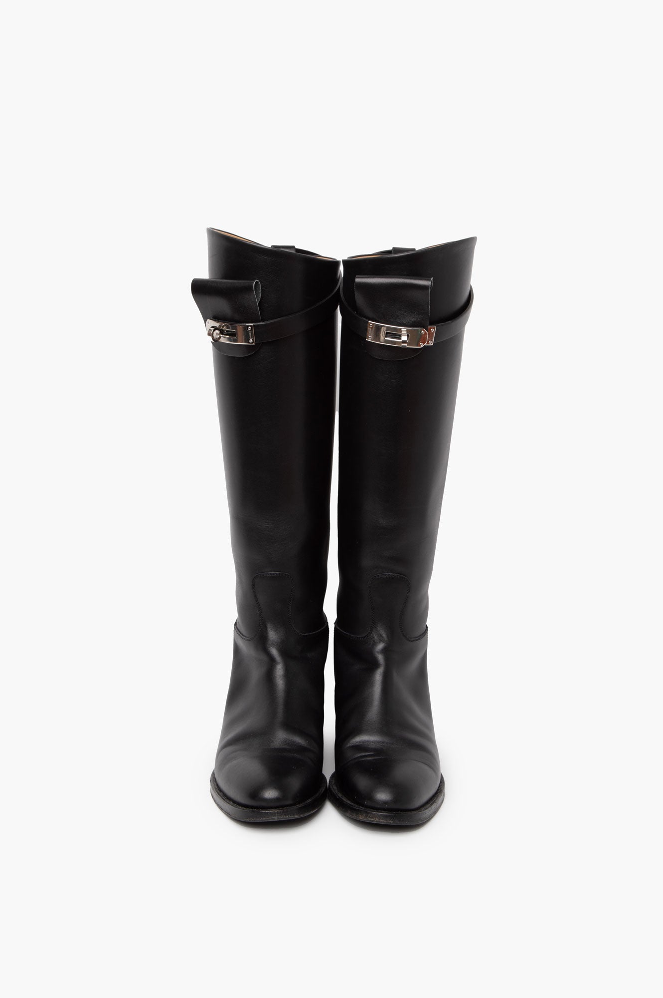 Hermes Black Leather Jumping Boots Size 36