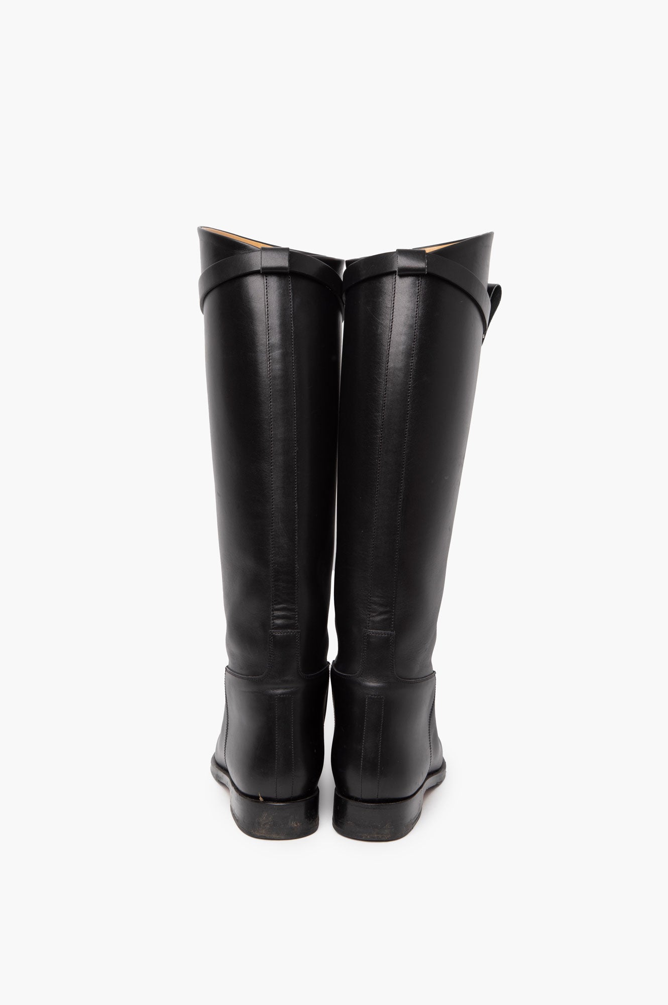 Hermes Black Leather Jumping Boots Size 36